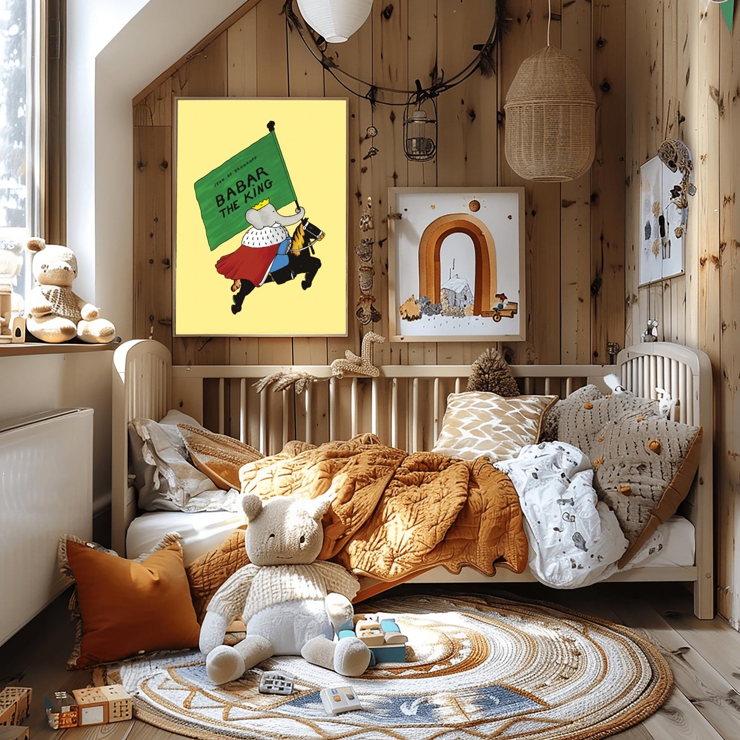 Babar The King Poster, Classic Children's Book Art, Whimsical Nursery Decor