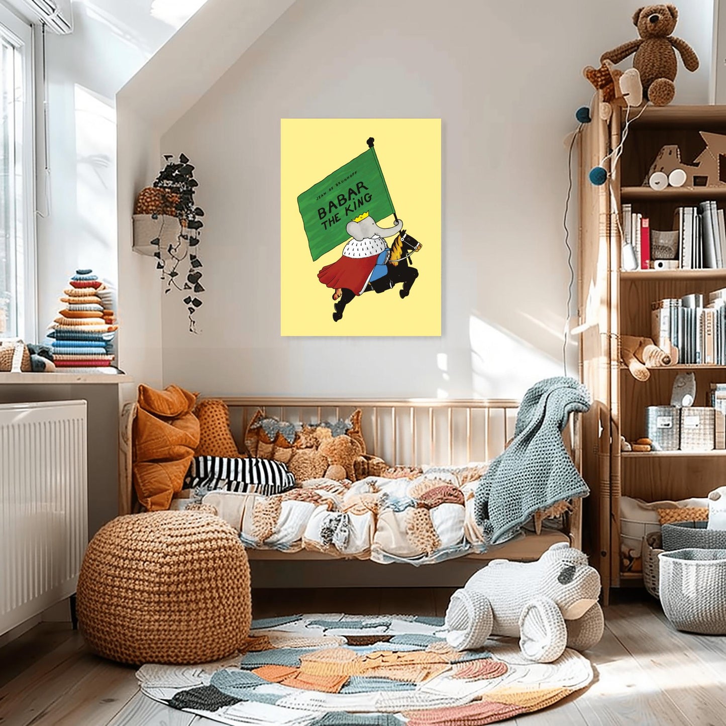 Babar The King Poster, Classic Children's Book Art, Whimsical Nursery Decor