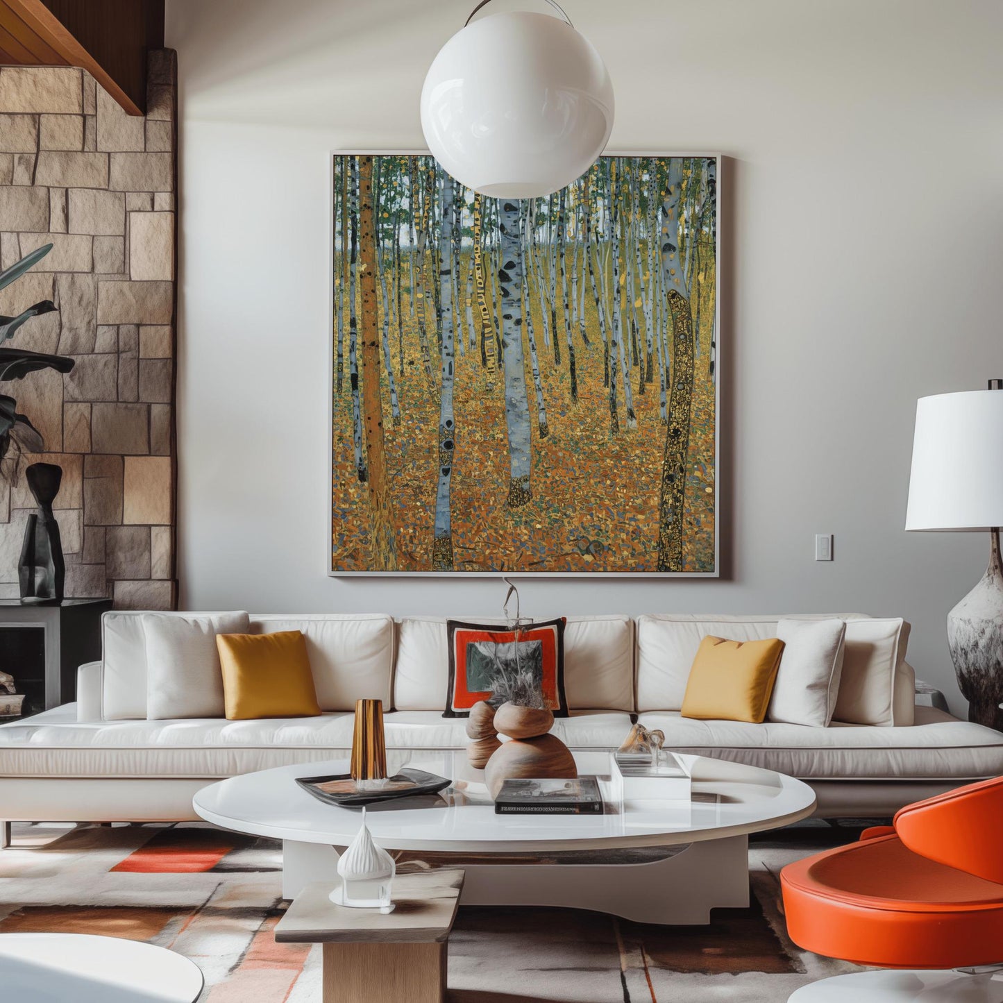 Gustav Klimt 'The Birch Forest' Print, Autumn Landscape Wall Art, Fine Art Reproduction