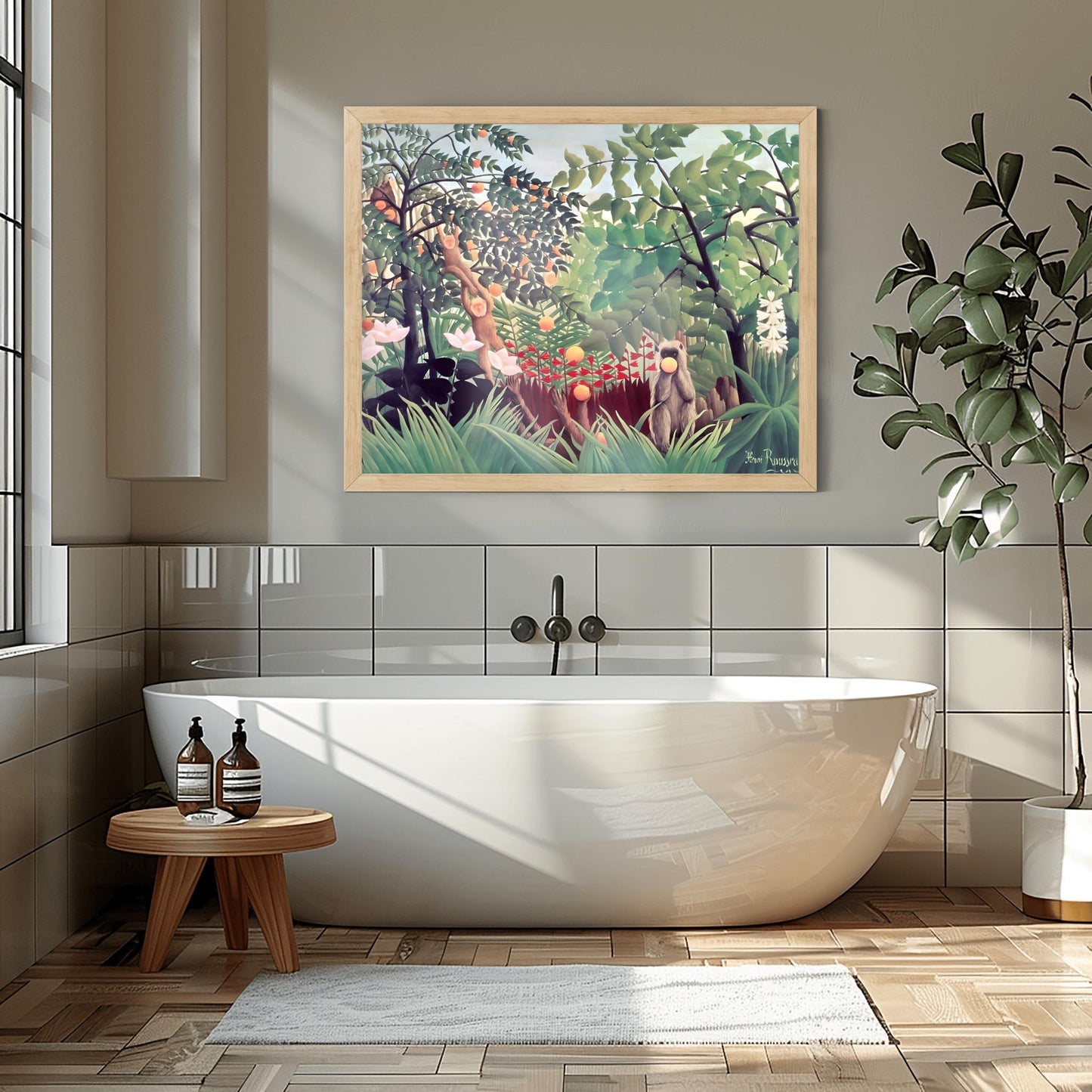 Henri Rousseau 'Exotic Landscape' Print, Folk Art Jungle, Surreal Wall Decor