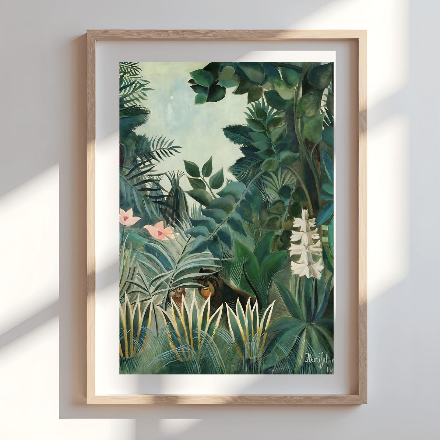 Henri Rousseau 'The Equatorial Jungle' Print, Folk Art Jungle, Surreal Wall Decor