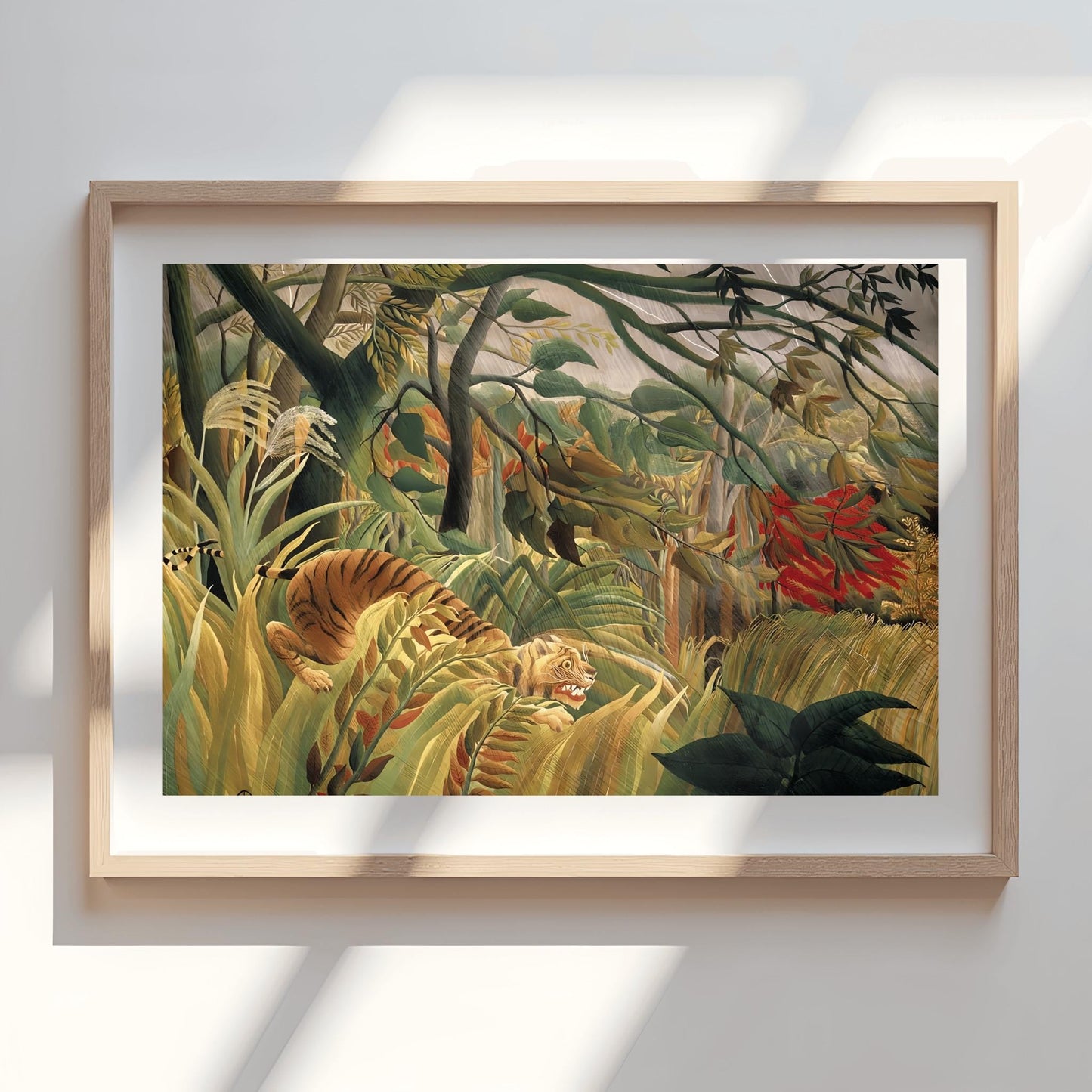 Henri Rousseau 'Tiger in a Tropical Storm' Print, Folk Art Jungle, Nature Wall Decor