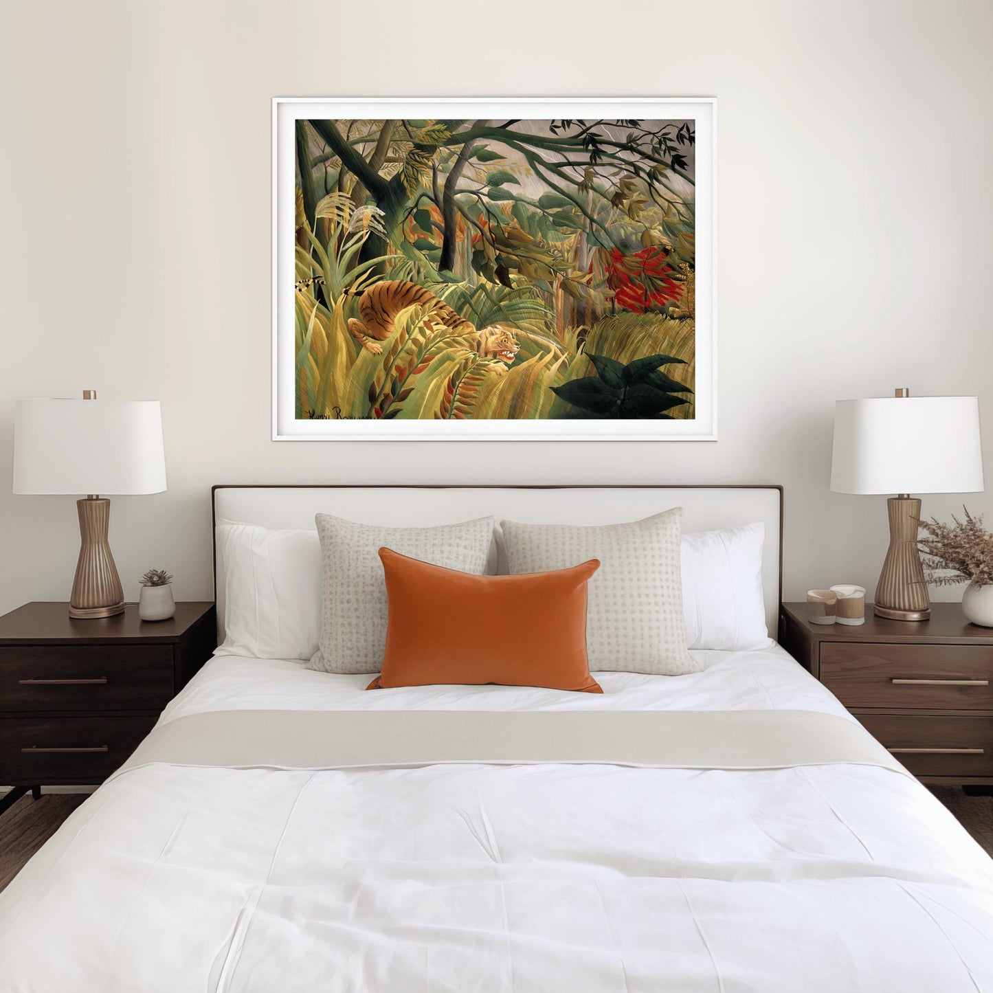 Henri Rousseau 'Tiger in a Tropical Storm' Print, Folk Art Jungle, Nature Wall Decor