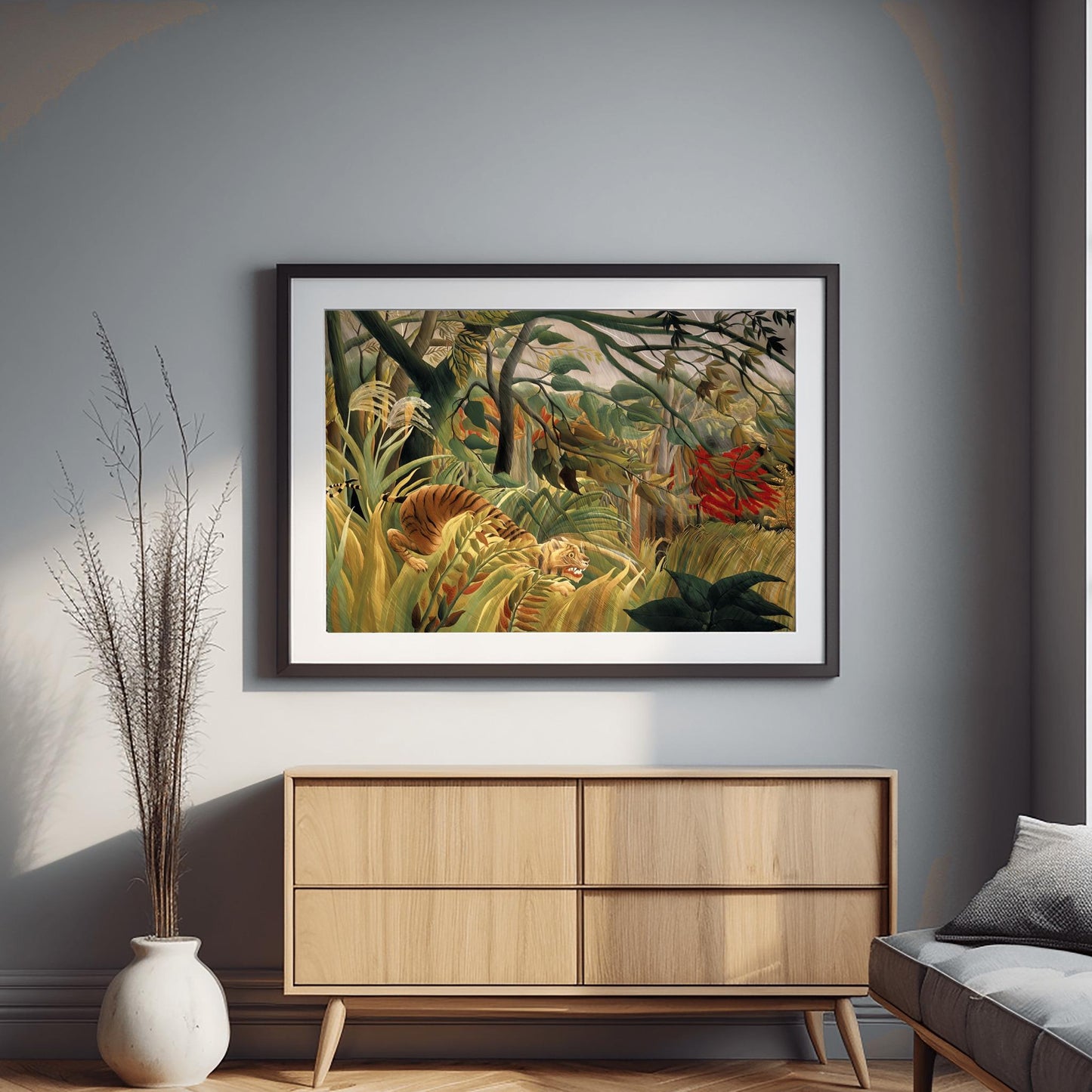Henri Rousseau 'Tiger in a Tropical Storm' Print, Folk Art Jungle, Nature Wall Decor