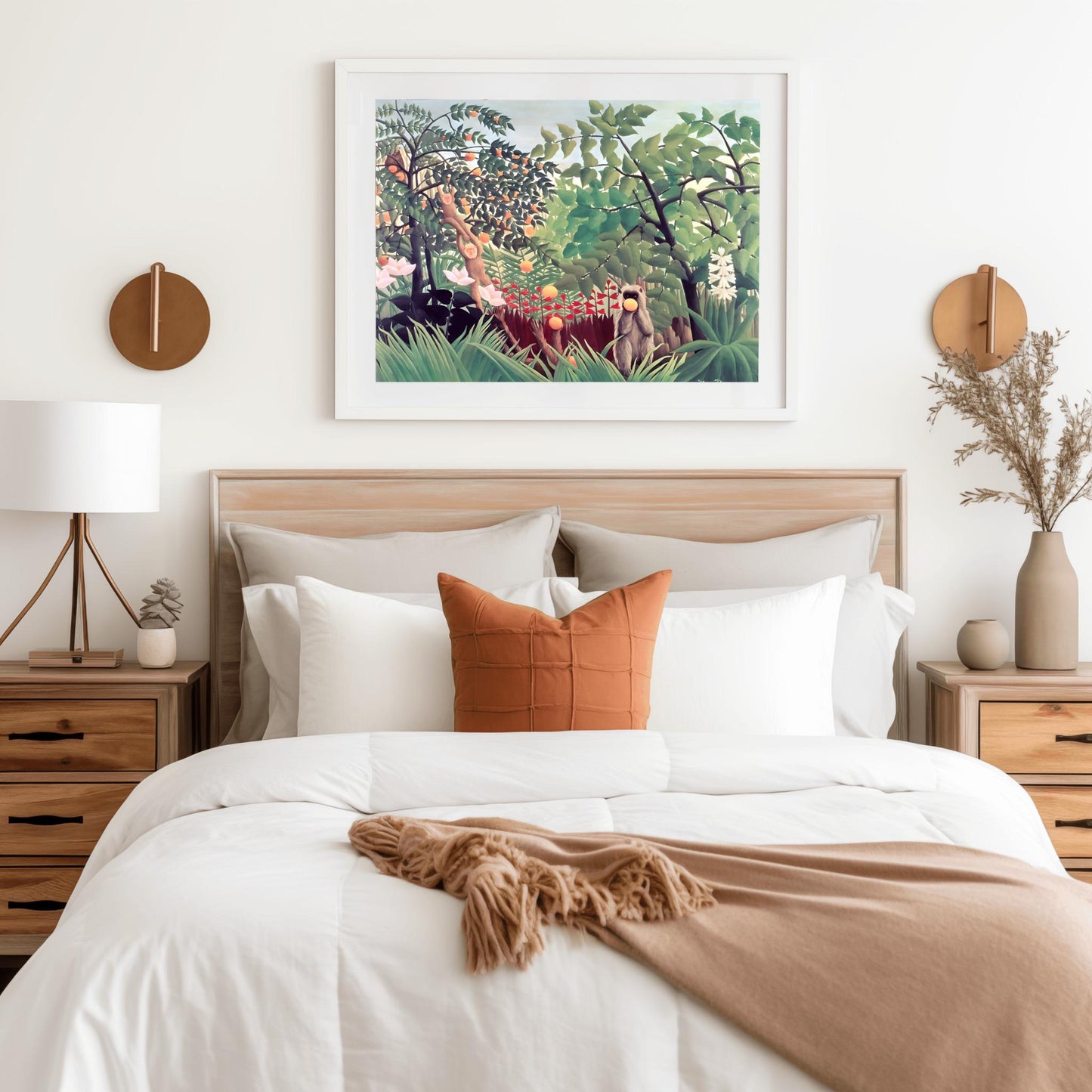 Henri Rousseau 'Exotic Landscape' Print, Folk Art Jungle, Surreal Wall Decor