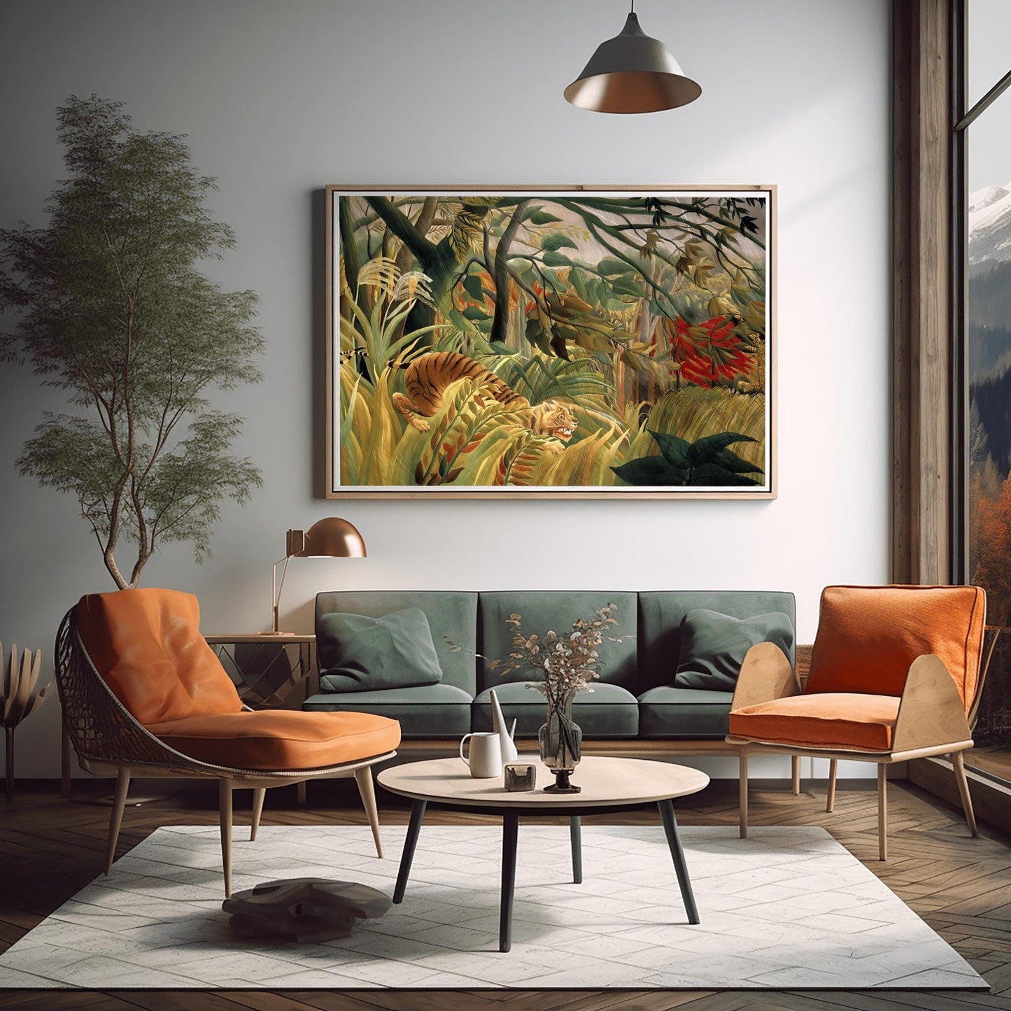 Henri Rousseau 'Tiger in a Tropical Storm' Print, Folk Art Jungle, Nature Wall Decor