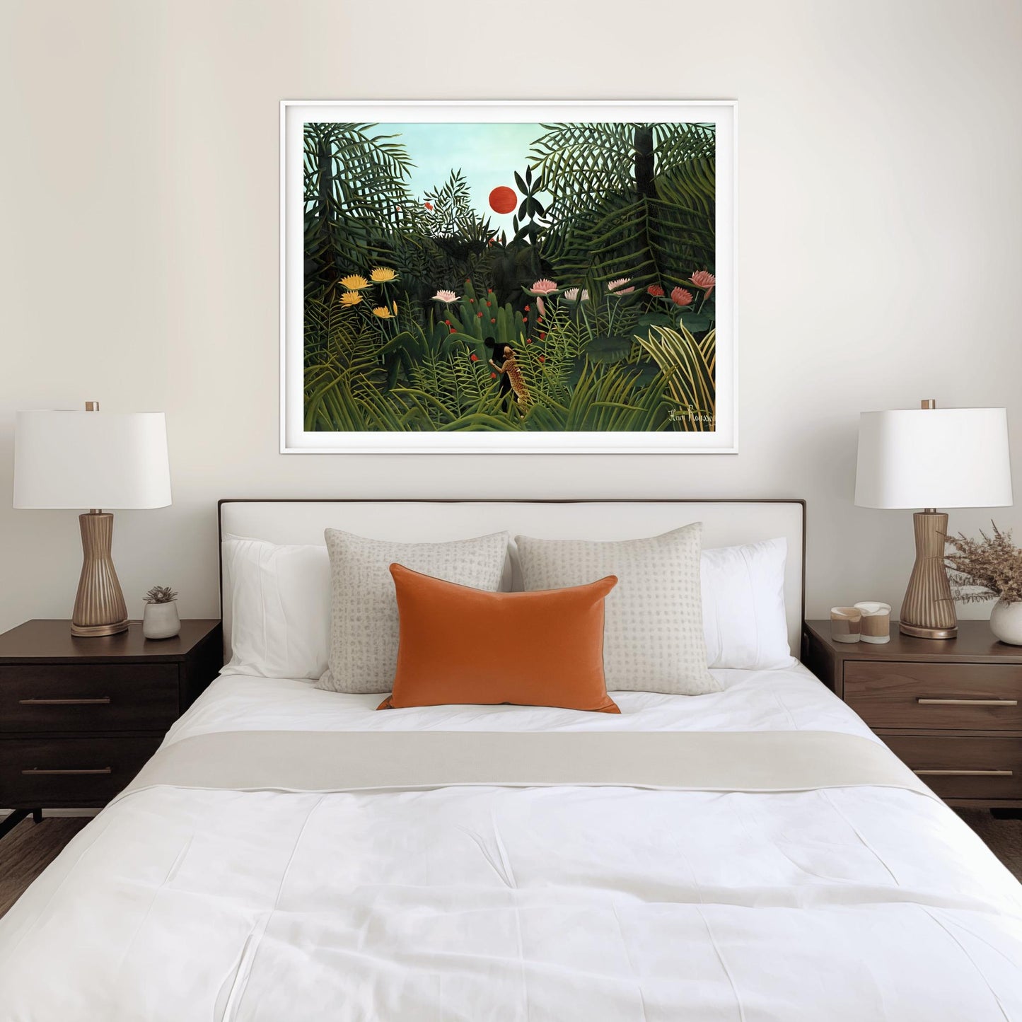 Henri Rousseau 'Virgin Forest with Sunset' Poster, Folk Art Jungle Print, Nature Wall Decor