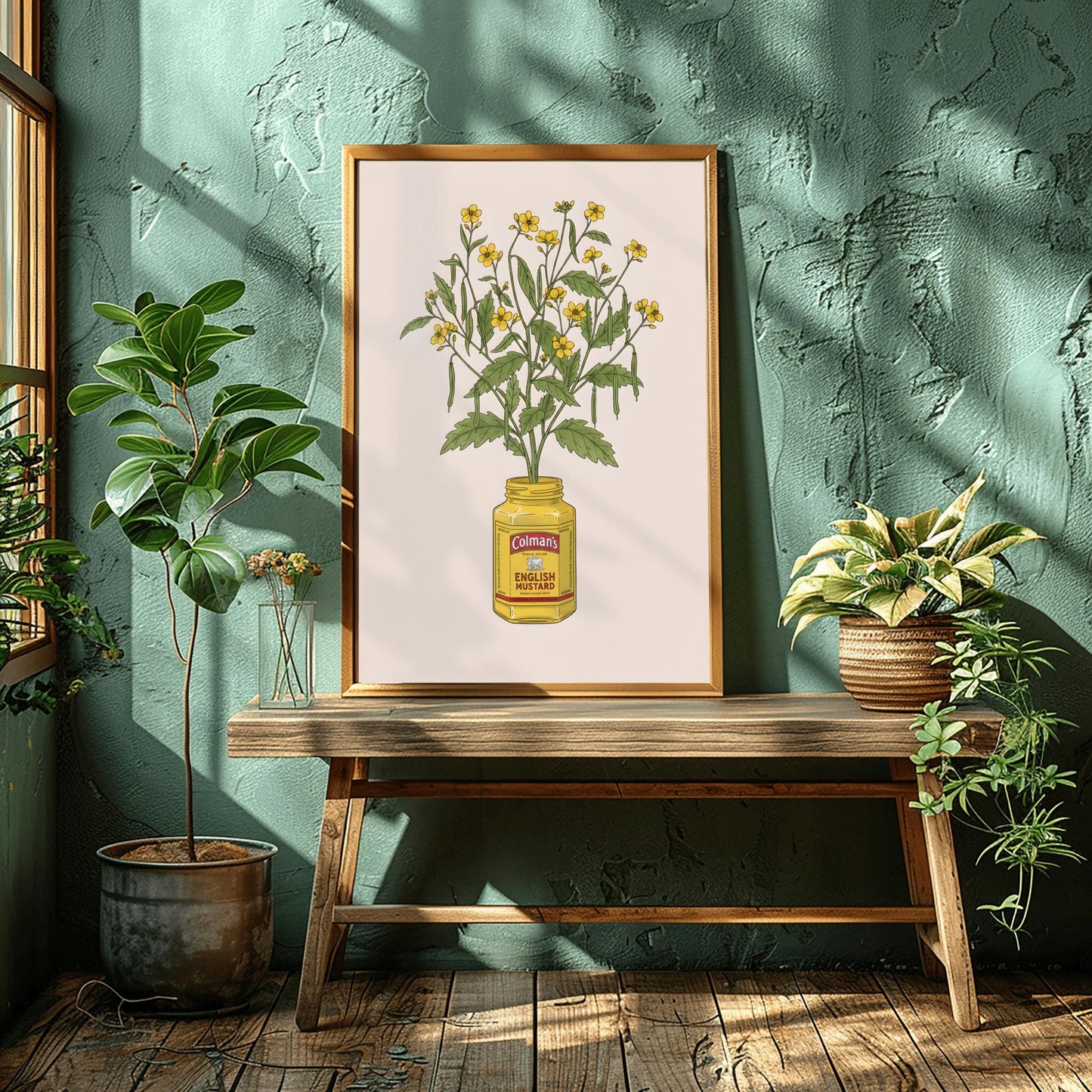 Colmans English Mustard Plant Art Print Unique Kitchen Decor, Foodie Gift