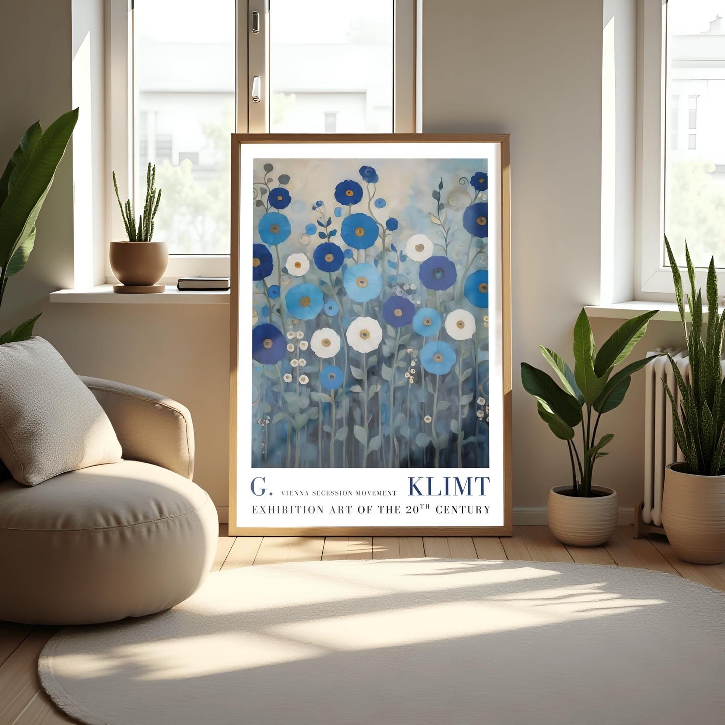 Gustav Klimt Exhibition Poster, Floral Art Print, Vienna Secession, 20th Century Decor