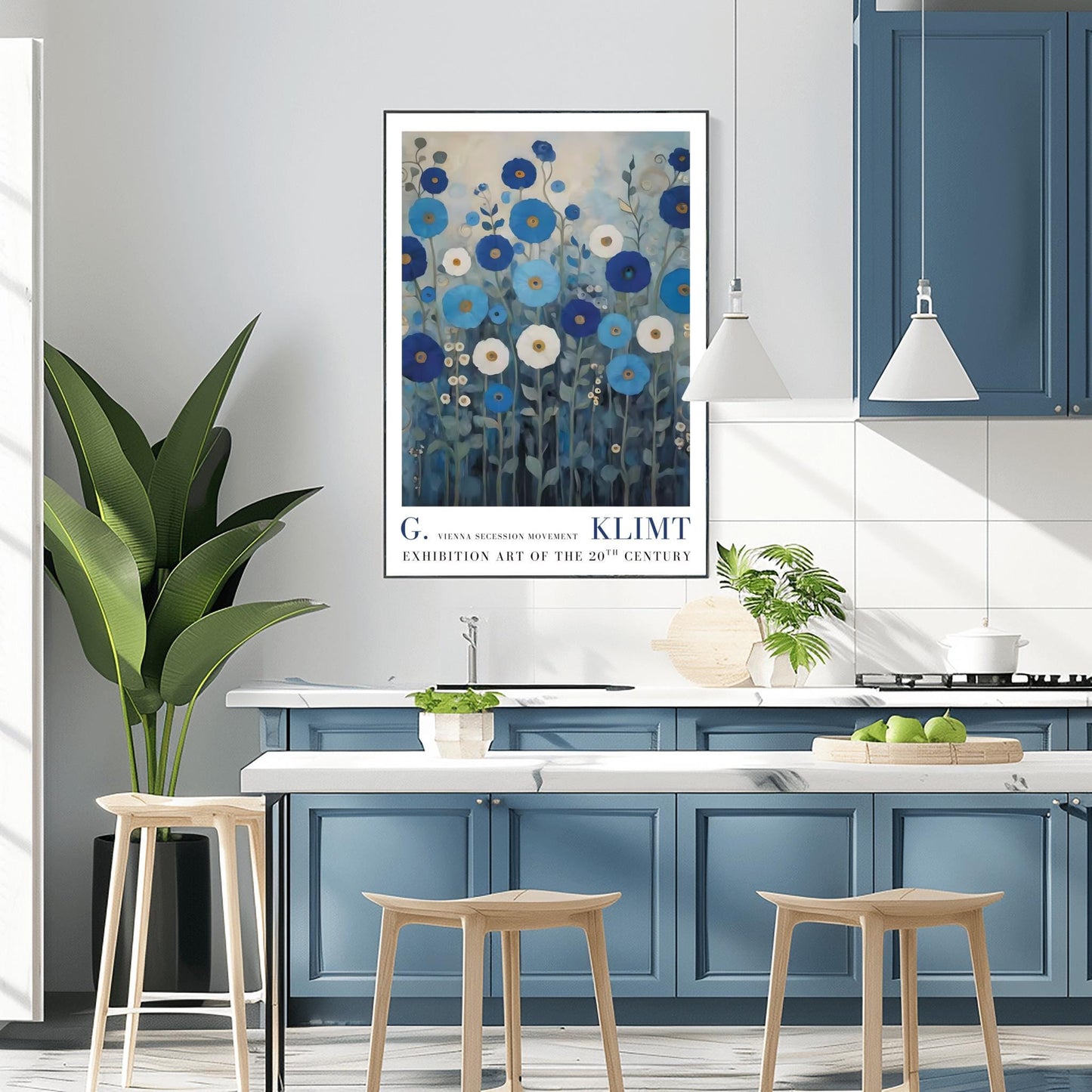 Gustav Klimt Exhibition Poster, Floral Art Print, Vienna Secession, 20th Century Decor