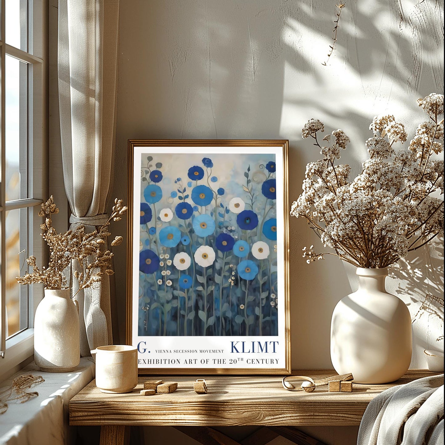 Gustav Klimt Exhibition Poster, Floral Art Print, Vienna Secession, 20th Century Decor