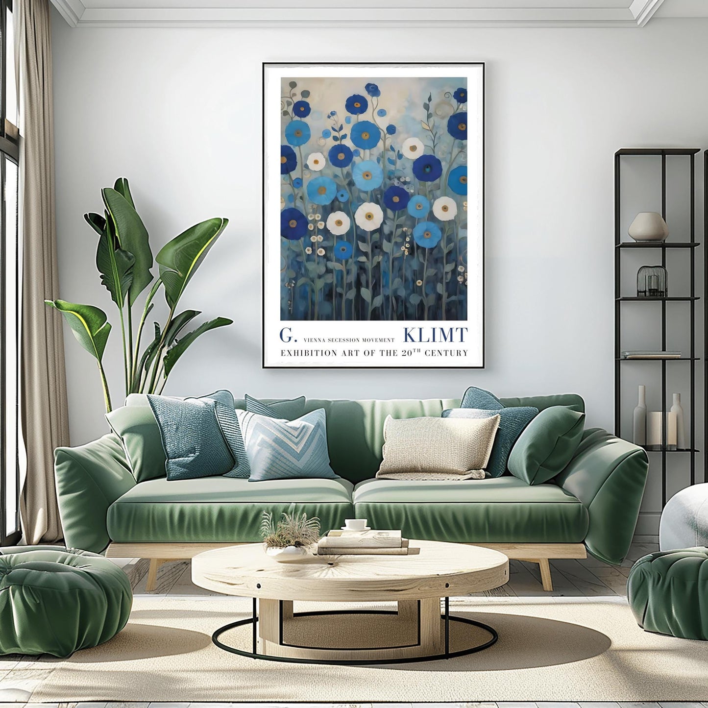 Gustav Klimt Exhibition Poster, Floral Art Print, Vienna Secession, 20th Century Decor
