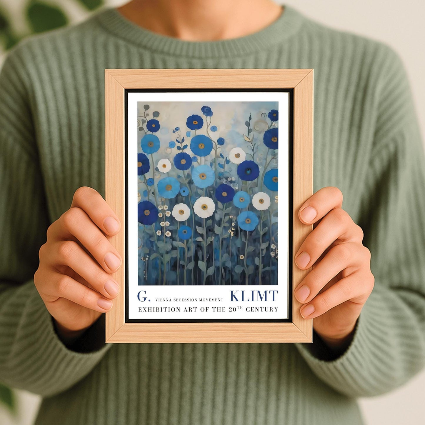 Gustav Klimt Exhibition Poster, Floral Art Print, Vienna Secession, 20th Century Decor