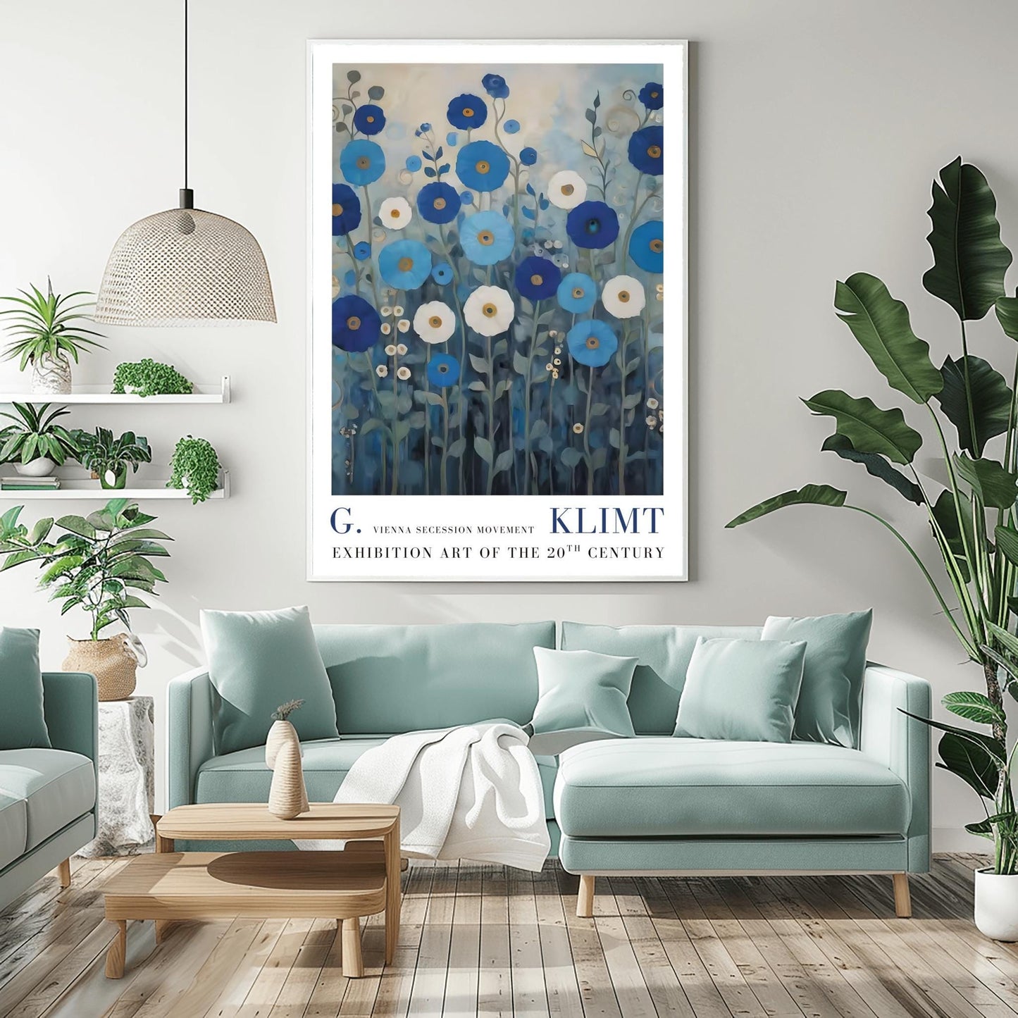 Gustav Klimt Exhibition Poster, Floral Art Print, Vienna Secession, 20th Century Decor