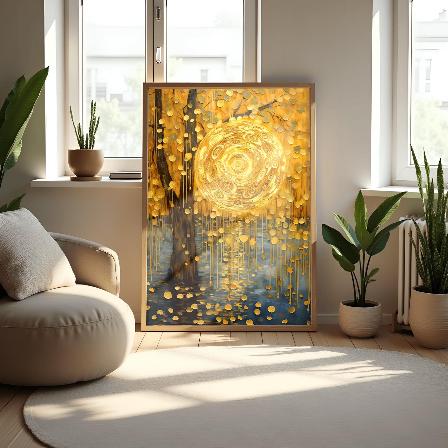Gustav Klimt The Golden Tree, Sun Print, Autumn Decor, Abstract Landscape, 20th Century