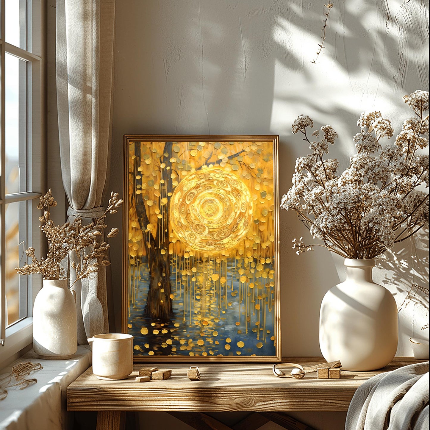 Gustav Klimt The Golden Tree, Sun Print, Autumn Decor, Abstract Landscape, 20th Century