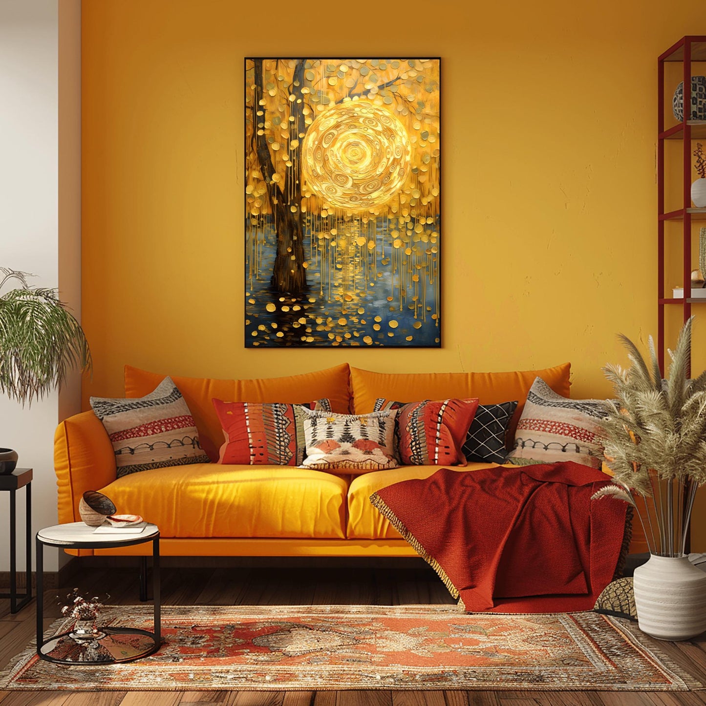 Gustav Klimt The Golden Tree, Sun Print, Autumn Decor, Abstract Landscape, 20th Century