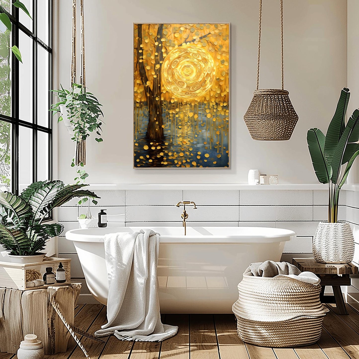 Gustav Klimt The Golden Tree, Sun Print, Autumn Decor, Abstract Landscape, 20th Century