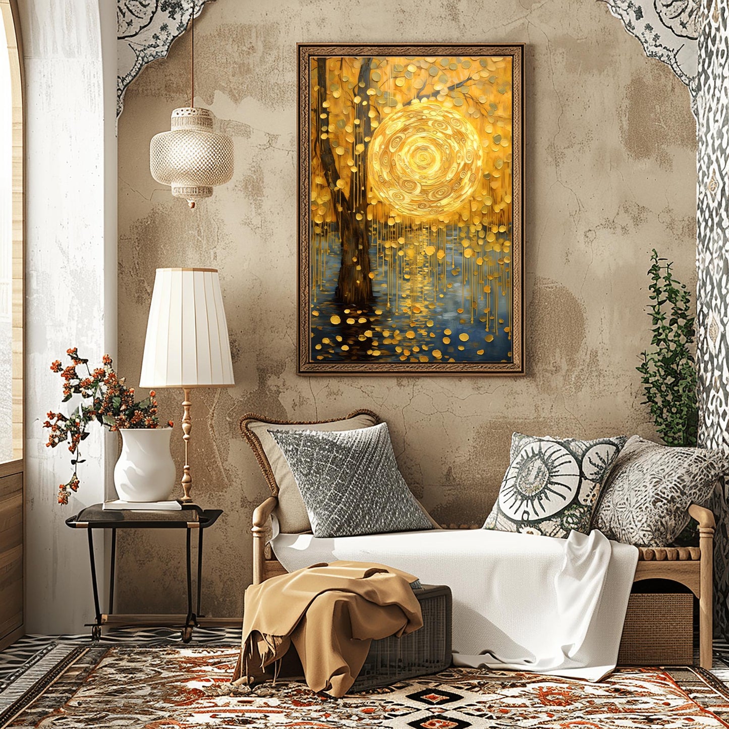 Gustav Klimt The Golden Tree, Sun Print, Autumn Decor, Abstract Landscape, 20th Century