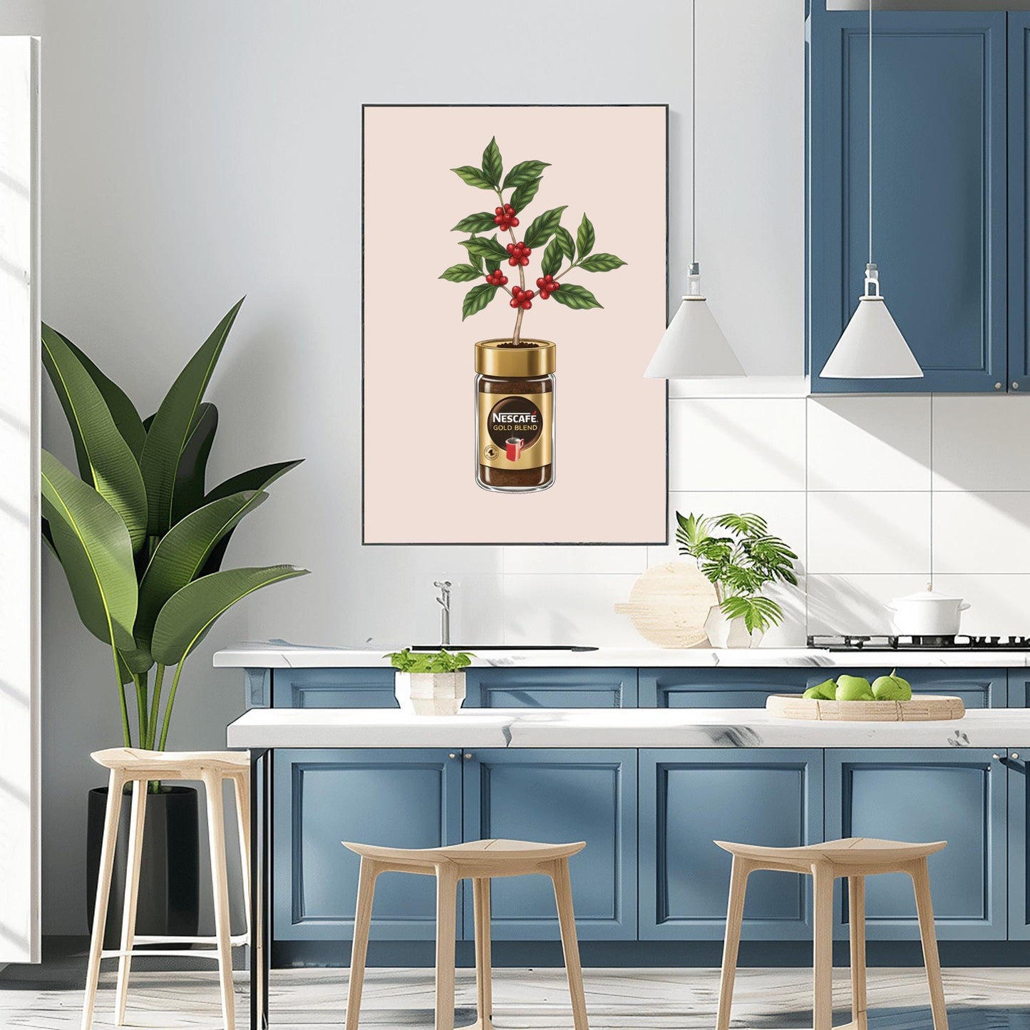Nescafé Coffee Plant Art Print, Quirky Kitchen Decor, Coffee Lover Gift, Botanical Poster
