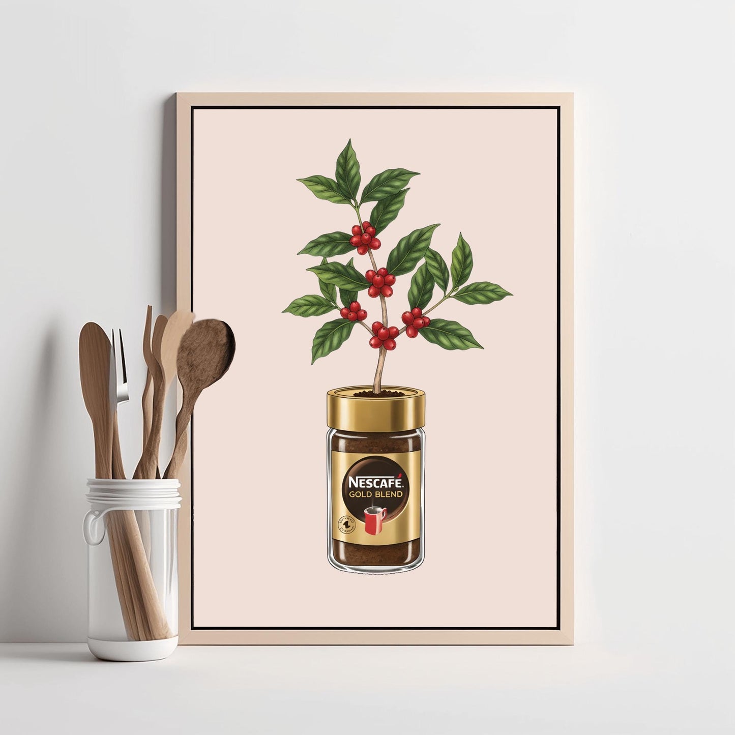 Nescafé Coffee Plant Art Print, Quirky Kitchen Decor, Coffee Lover Gift, Botanical Poster