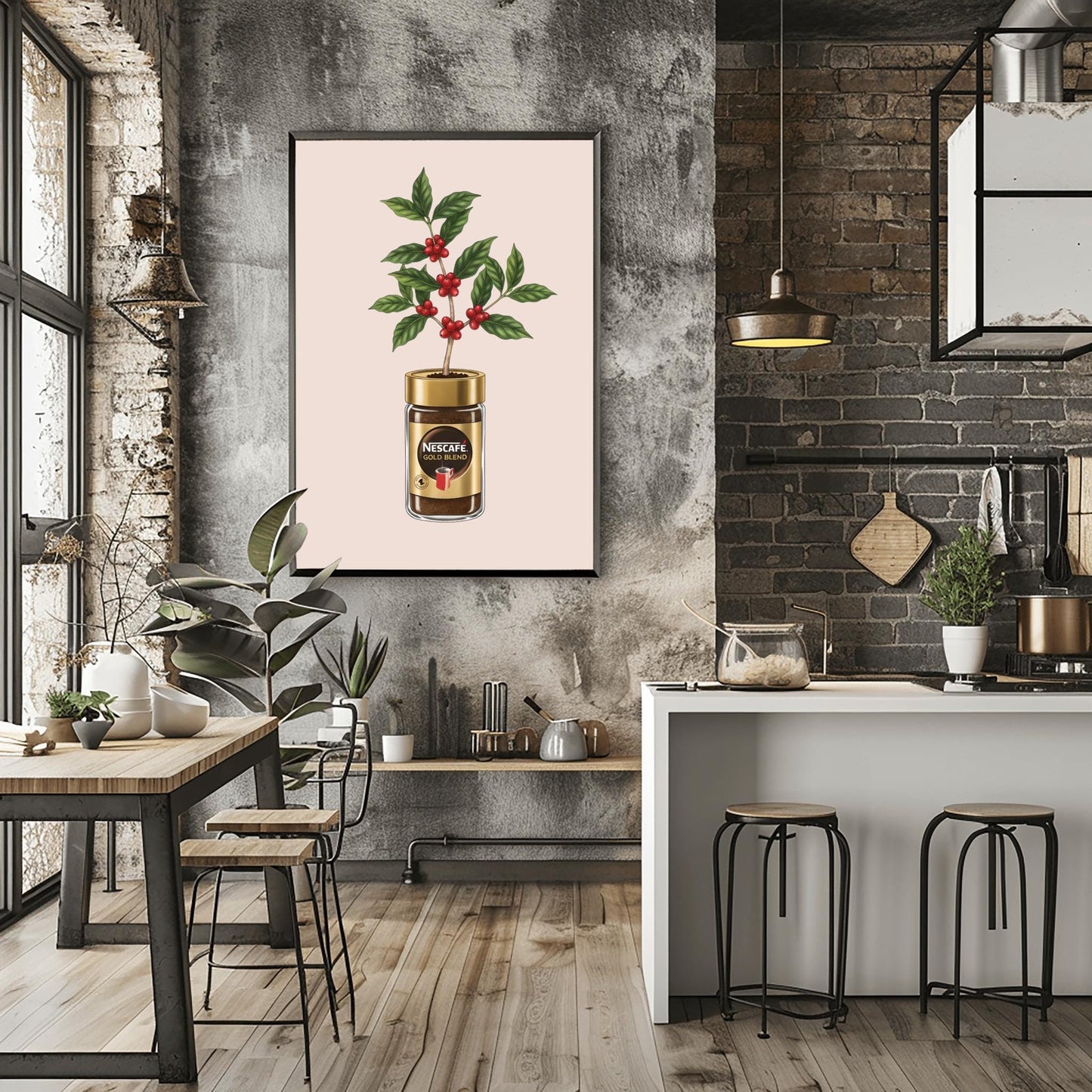 Nescafé Coffee Plant Art Print, Quirky Kitchen Decor, Coffee Lover Gift, Botanical Poster