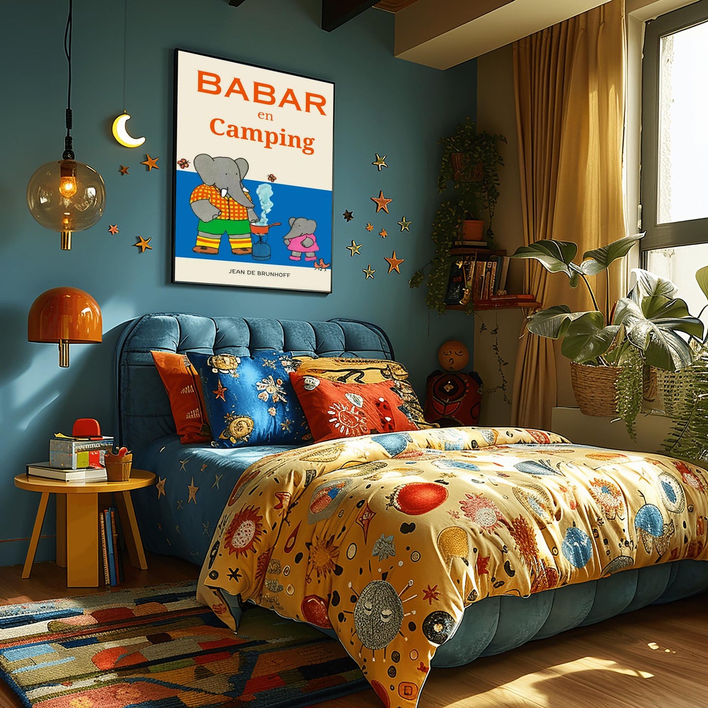 Babar the Elephant Print: Retro Nursery Decor, Kids Room Art
