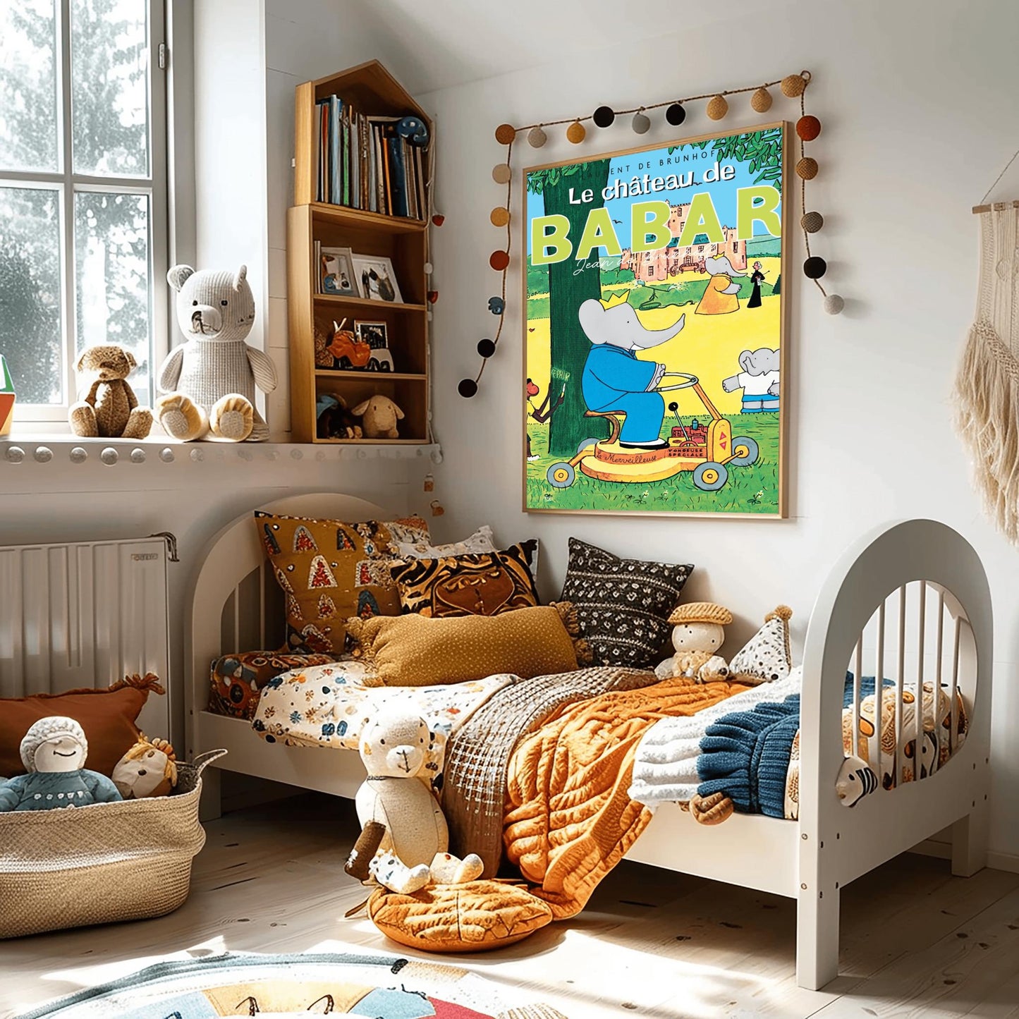 Babar the Elephant Print: Retro Nursery Decor, Kids Room Art