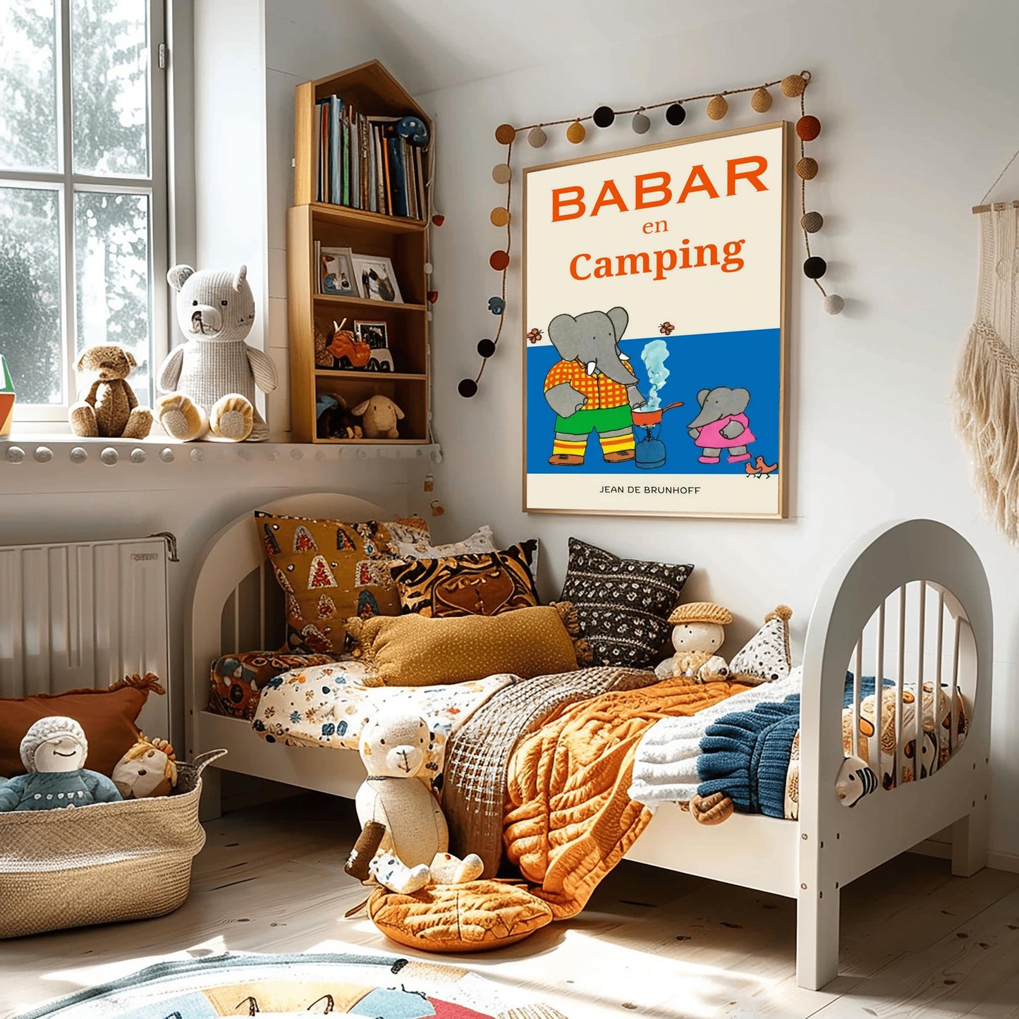 Babar the Elephant Print: Retro Nursery Decor, Kids Room Art