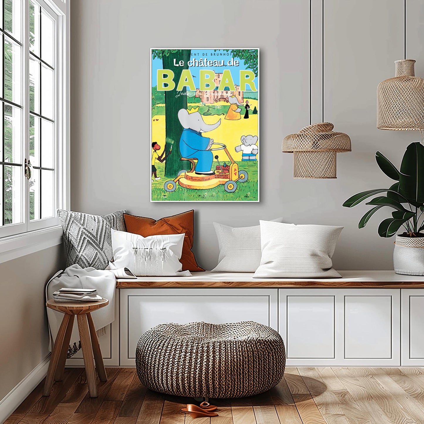 Babar the Elephant Print: Retro Nursery Decor, Kids Room Art