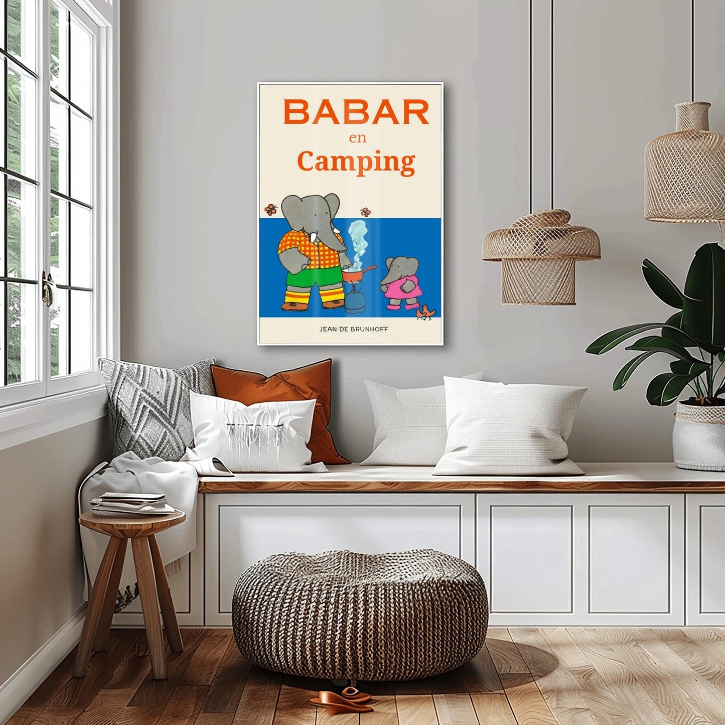 Babar the Elephant Print: Retro Nursery Decor, Kids Room Art