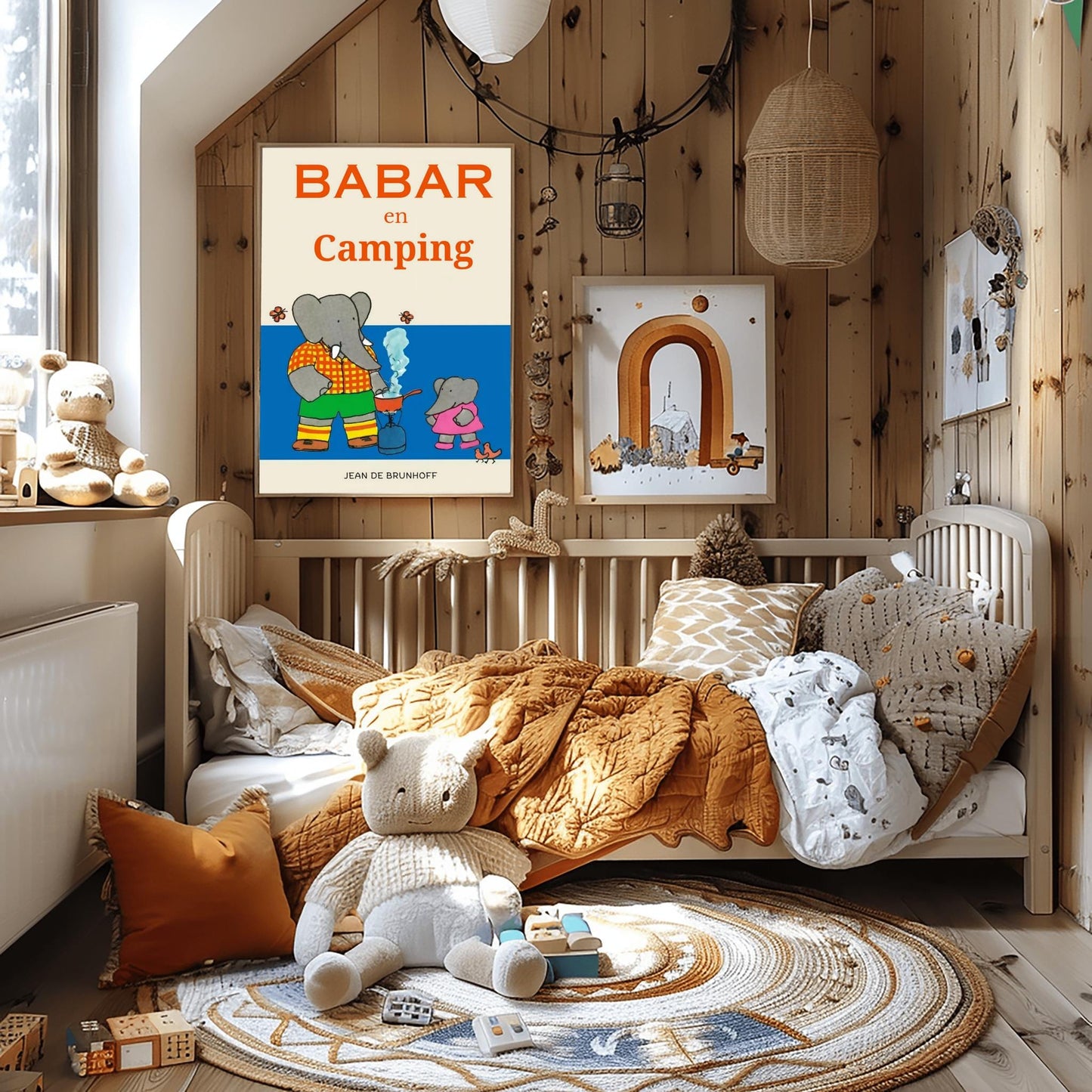 Babar the Elephant Print: Retro Nursery Decor, Kids Room Art