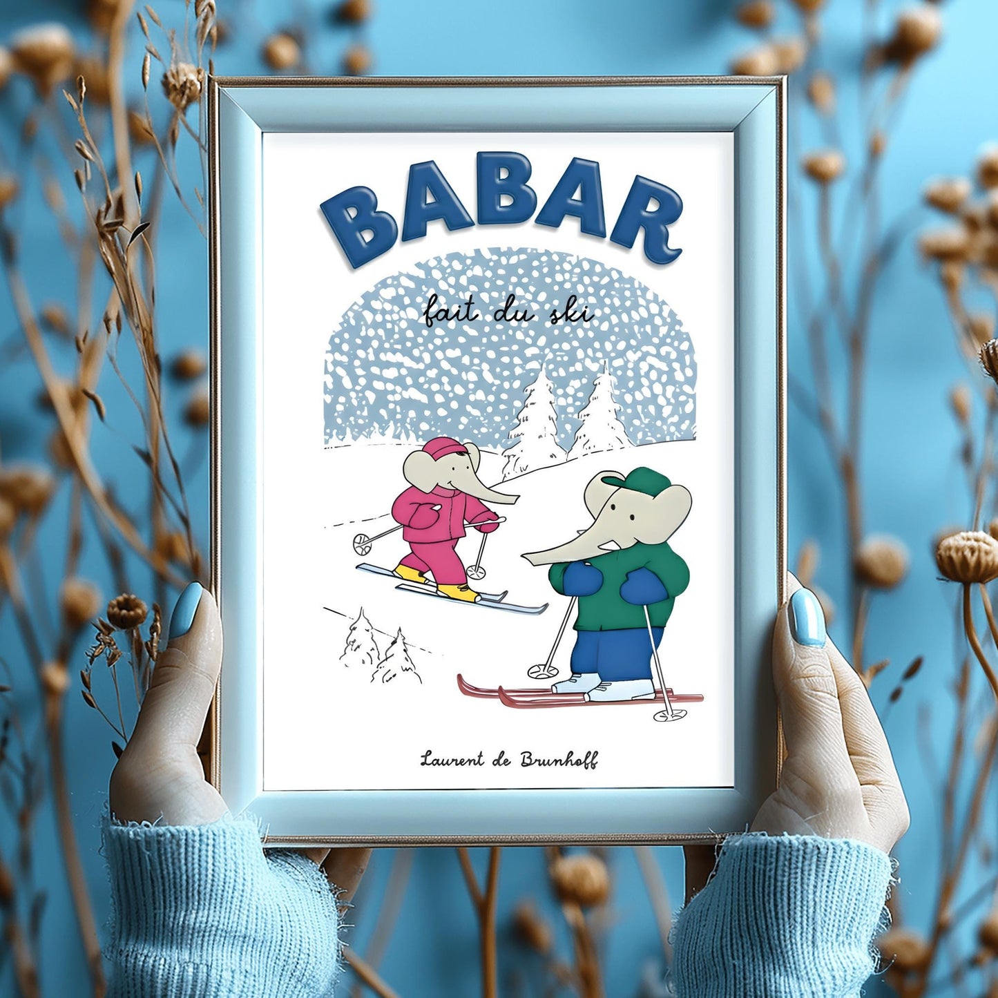 Babar the Elephant Print: Retro Nursery Decor, Kids Room Art