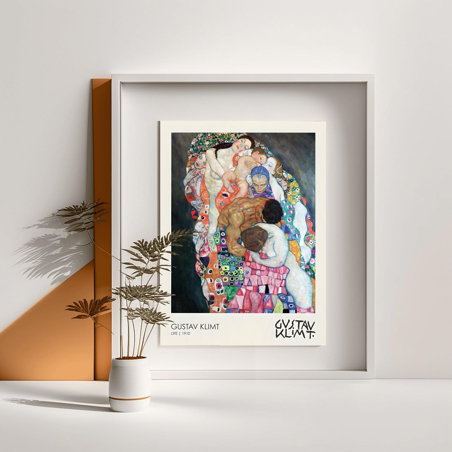 Gustav Klimt Life 1910 Print, Symbolic Embrace Art, Art Nouveau Poster, Figurative Wall Decor