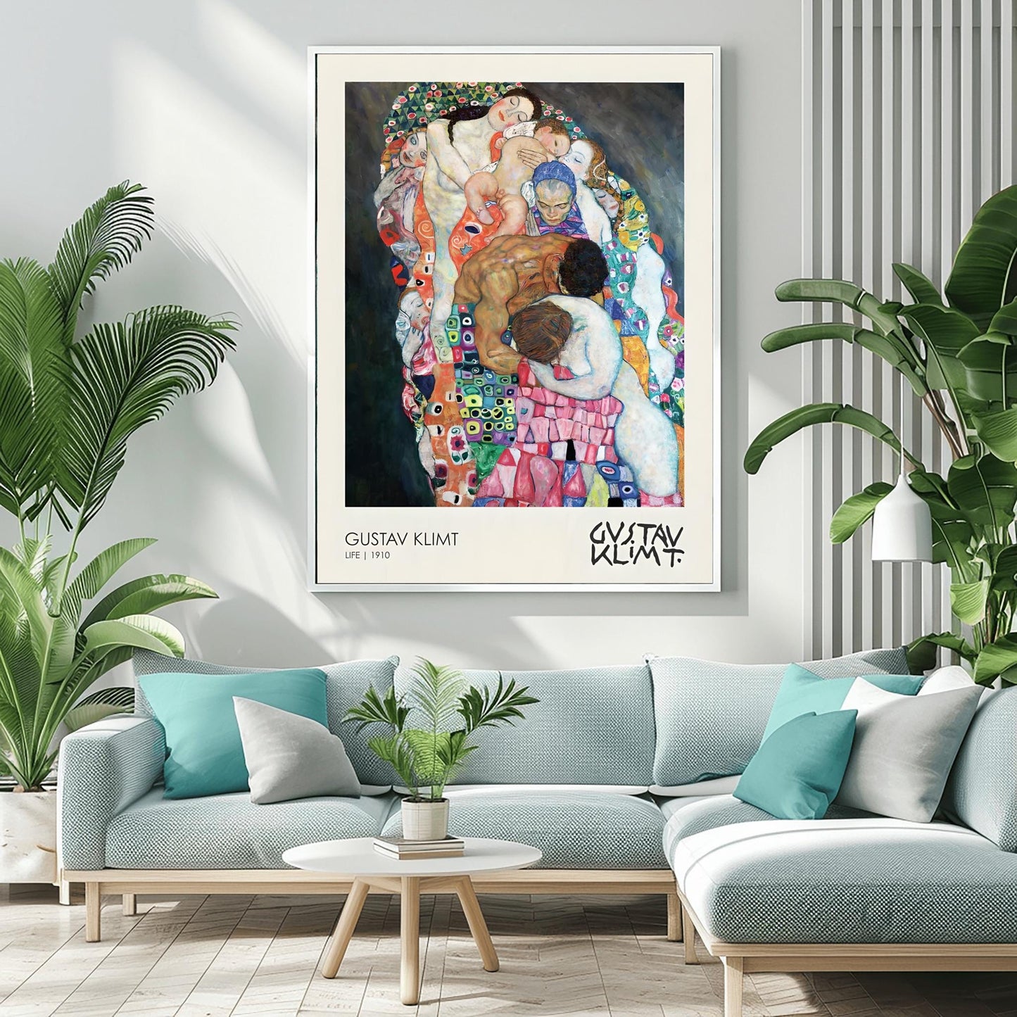 Gustav Klimt Life 1910 Print, Symbolic Embrace Art, Art Nouveau Poster, Figurative Wall Decor