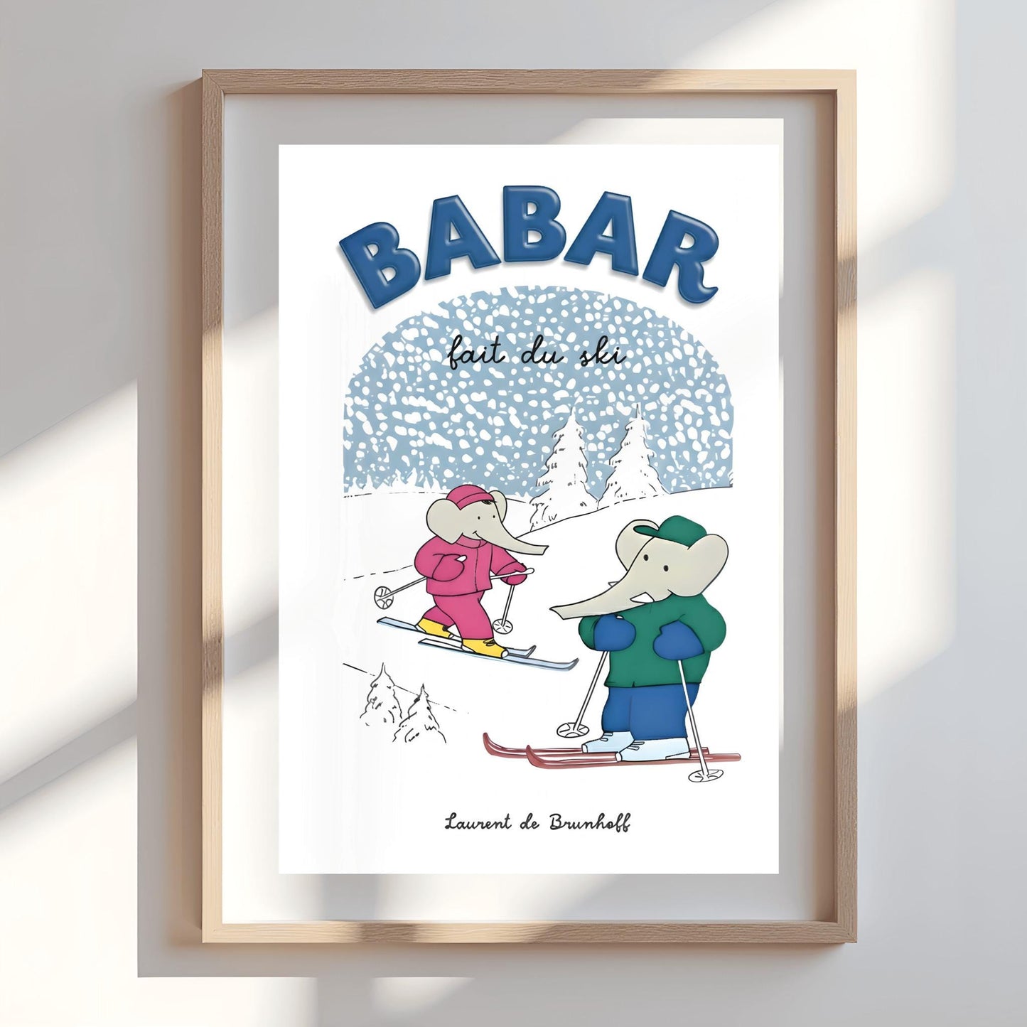 Babar the Elephant Print: Retro Nursery Decor, Kids Room Art