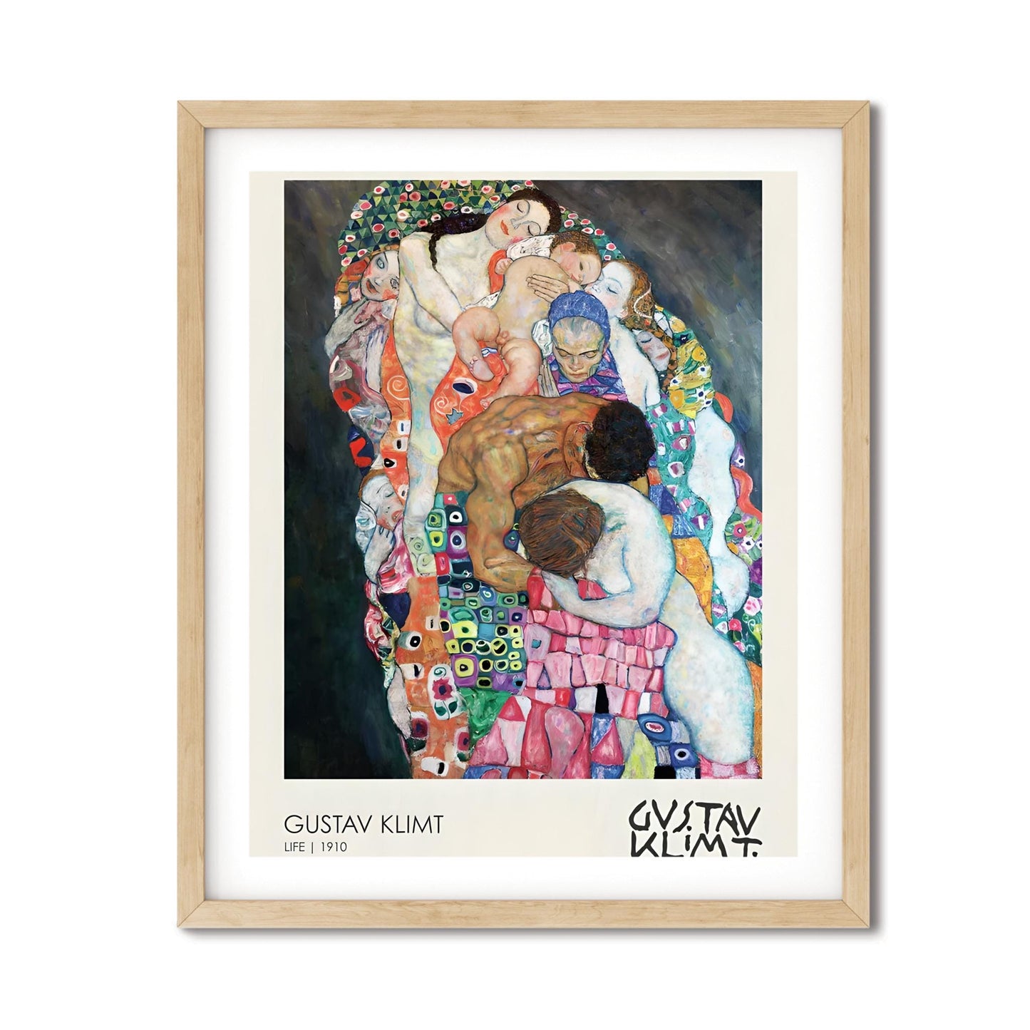 Gustav Klimt Life 1910 Print, Symbolic Embrace Art, Art Nouveau Poster, Figurative Wall Decor