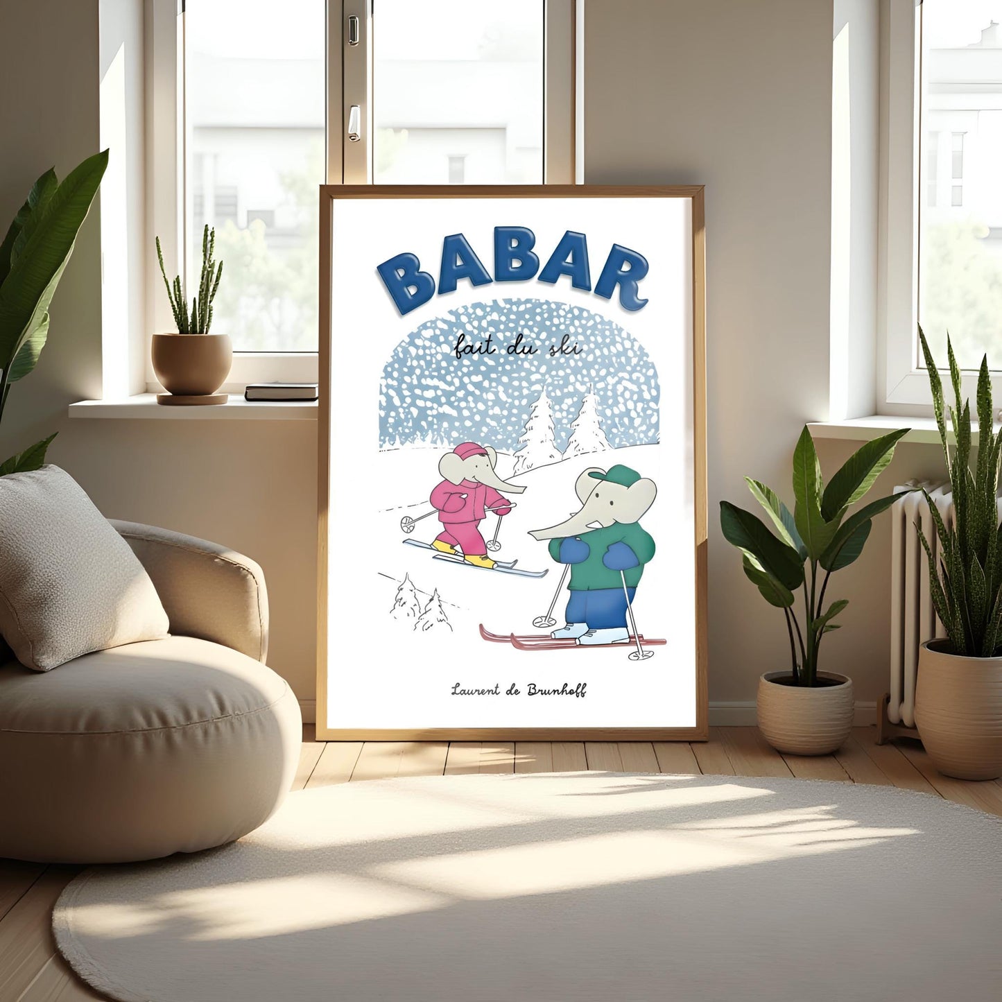 Babar the Elephant Print: Retro Nursery Decor, Kids Room Art