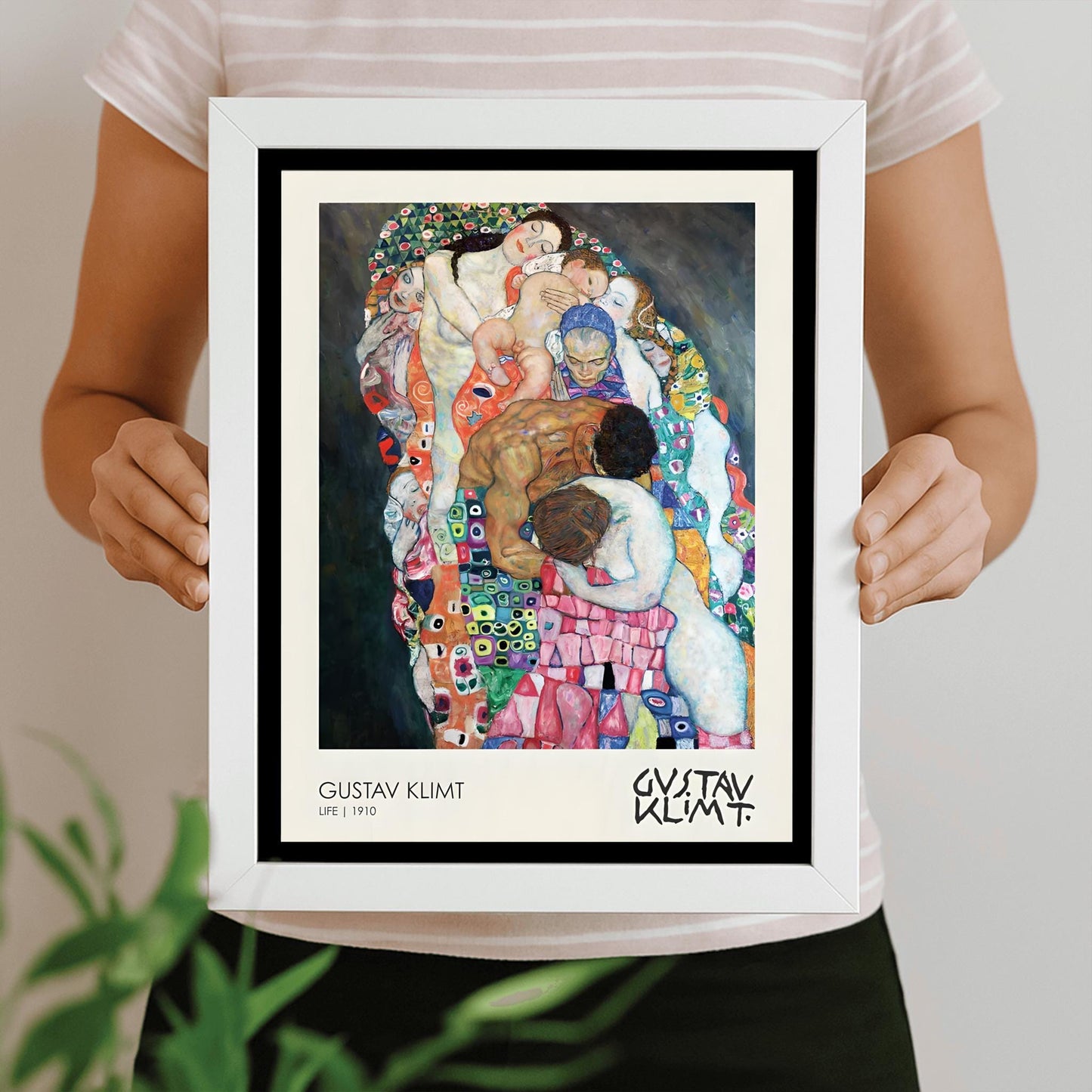 Gustav Klimt Life 1910 Print, Symbolic Embrace Art, Art Nouveau Poster, Figurative Wall Decor