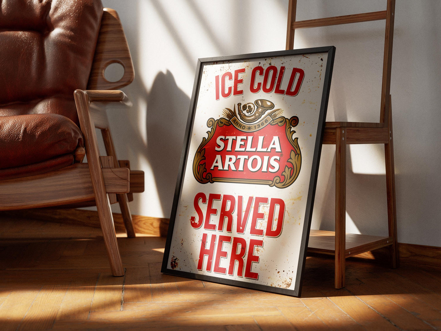 Stella Artois Beer Print, Frosted Pint Wall Art, Lager Poster, Bar Decor, Man Cave Gift, Kitchen Beer Lovers Print, Pub Art, Drink Art