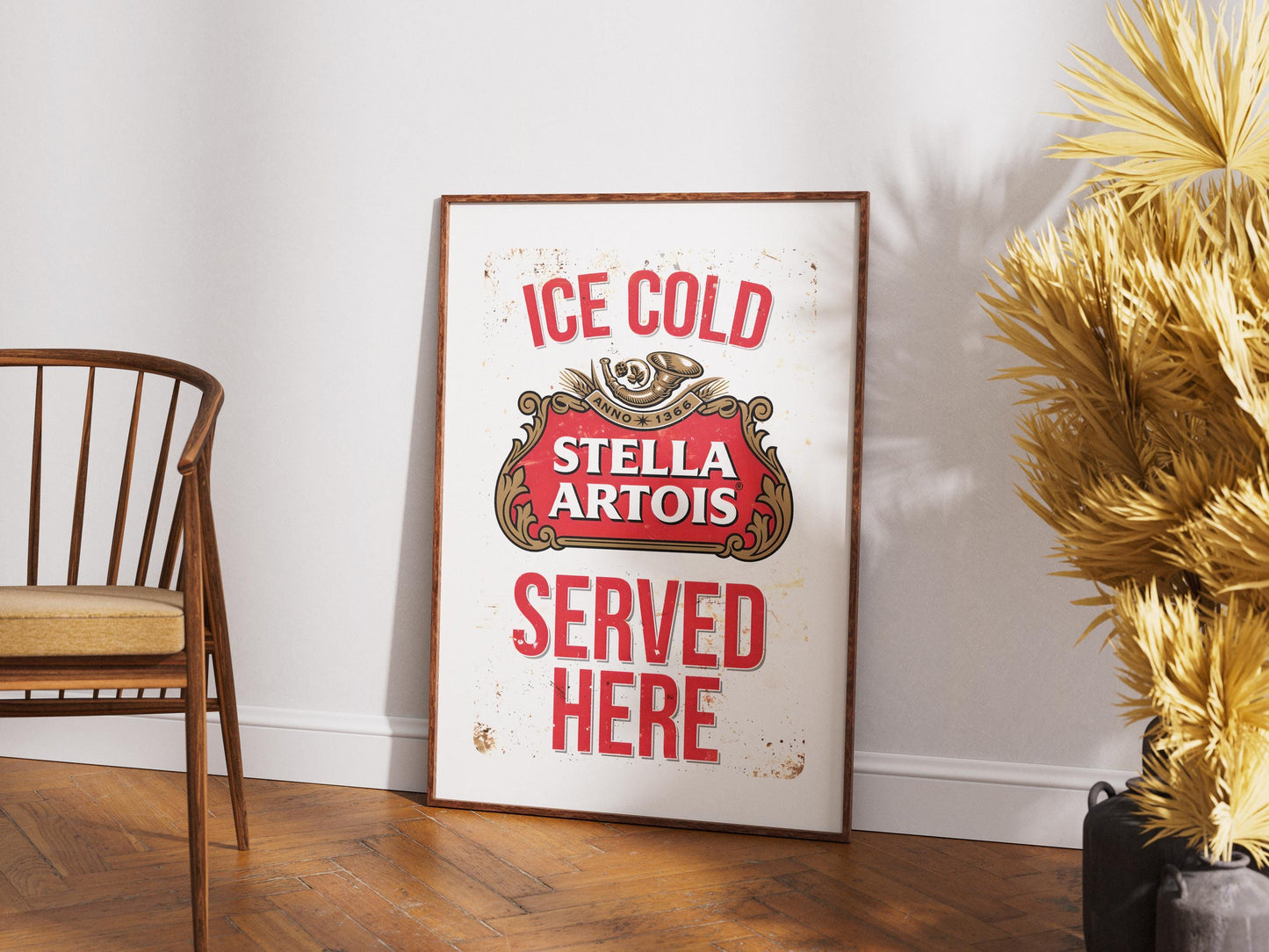 Stella Artois Beer Print, Frosted Pint Wall Art, Lager Poster, Bar Decor, Man Cave Gift, Kitchen Beer Lovers Print, Pub Art, Drink Art