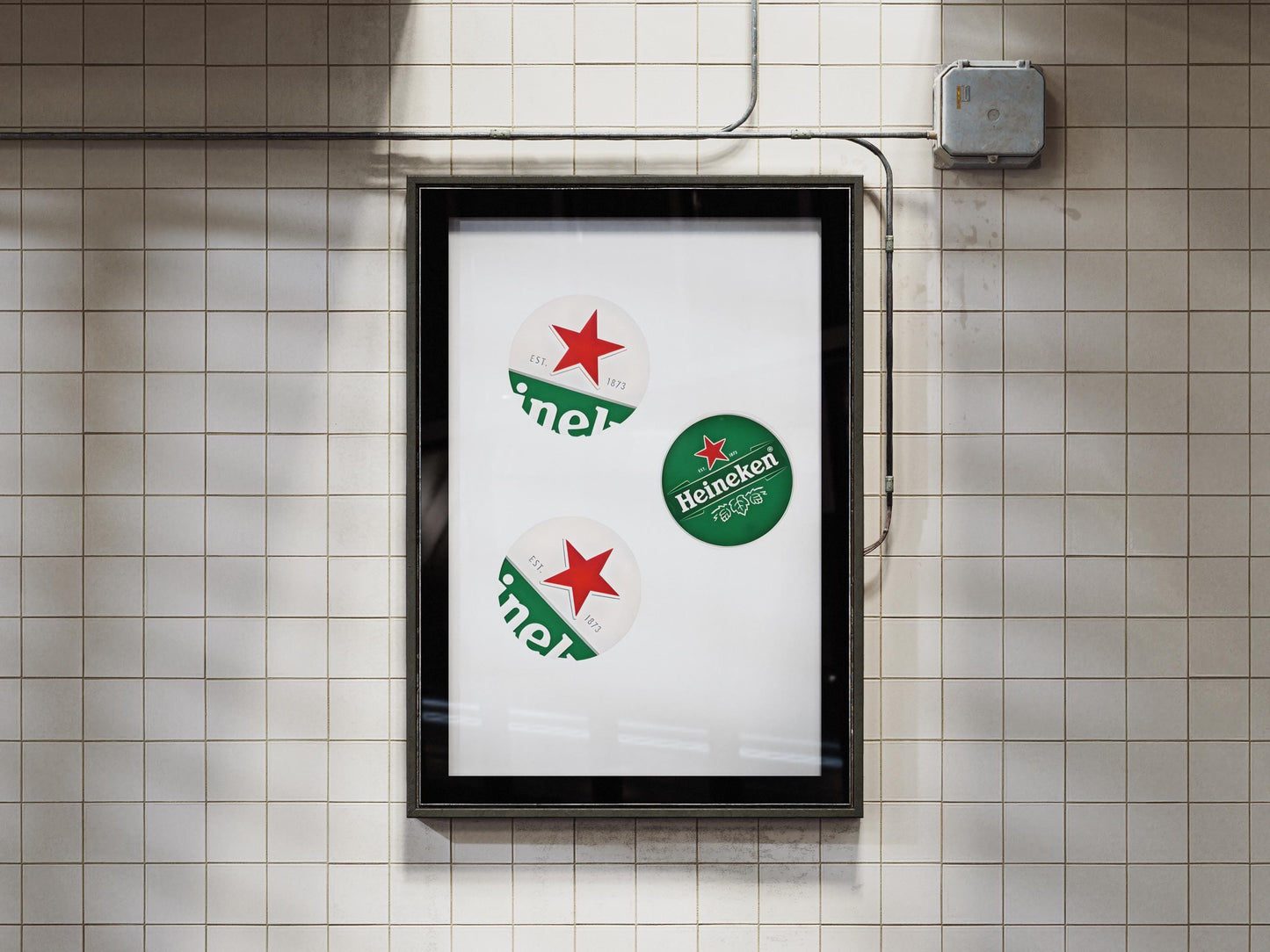 Heineken Bottle Caps Print - Green Beer Wall Art for Man Cave, Modern Bar Decor & Beer Lover Gift Poster