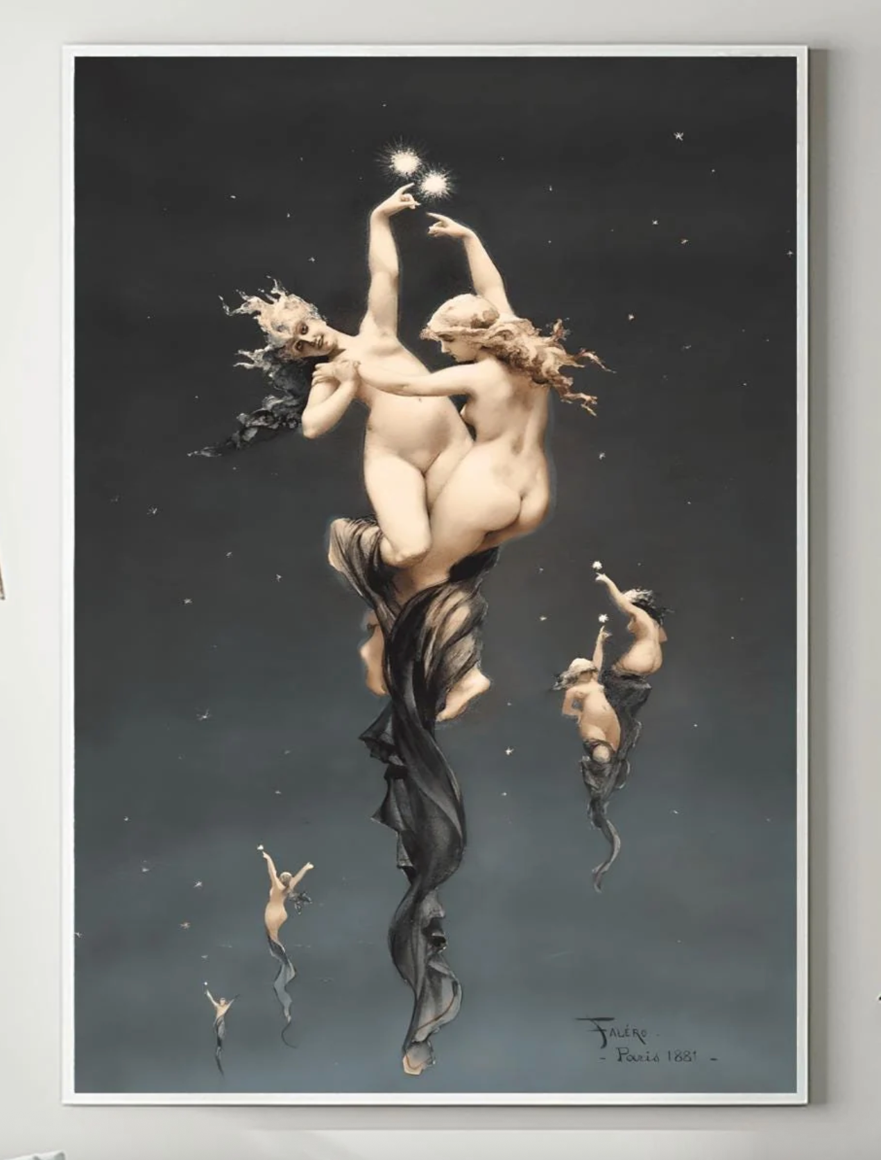 Falguière The Stars Poster | Celestial Nude Art Print | 1881 Academic Painting | Mythological Gallery Wall Decor | Ethereal Figurative Art