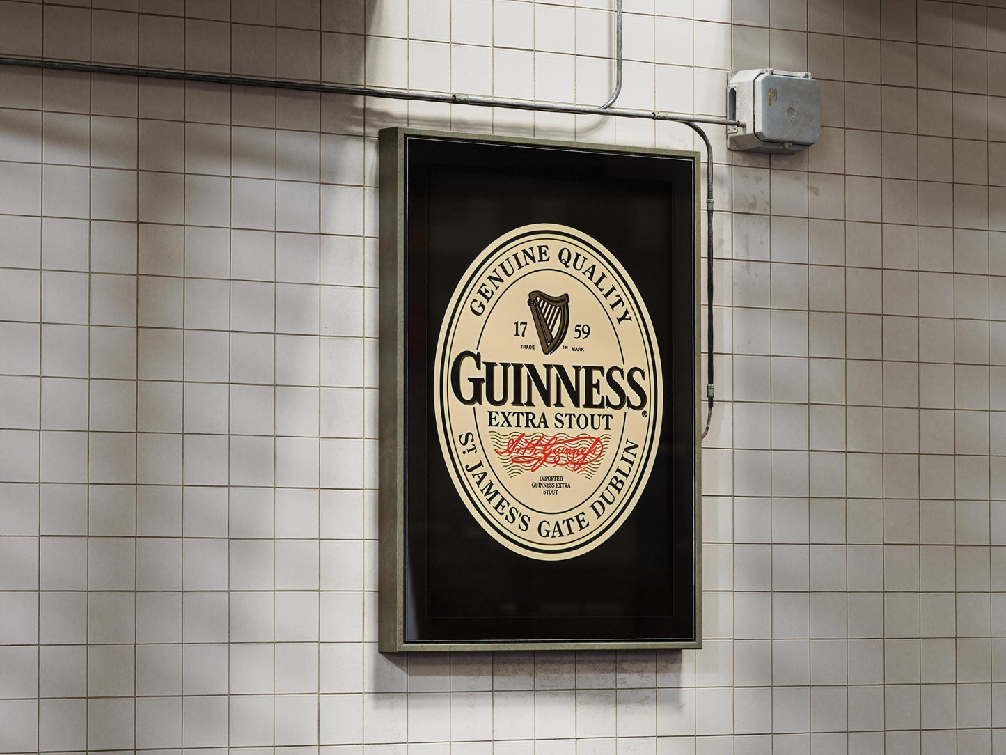 Guinness Bottle Cap Print, Minimalist Stout Beer Wall Art, Classic Label Poster, Home Bar Decor, Man Cave Gift, Irish Pub Art, Drink Sign