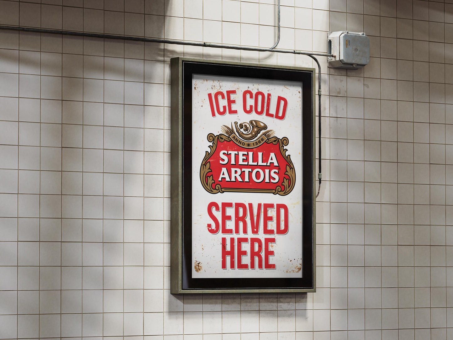 Stella Artois Beer Print, Frosted Pint Wall Art, Lager Poster, Bar Decor, Man Cave Gift, Kitchen Beer Lovers Print, Pub Art, Drink Art