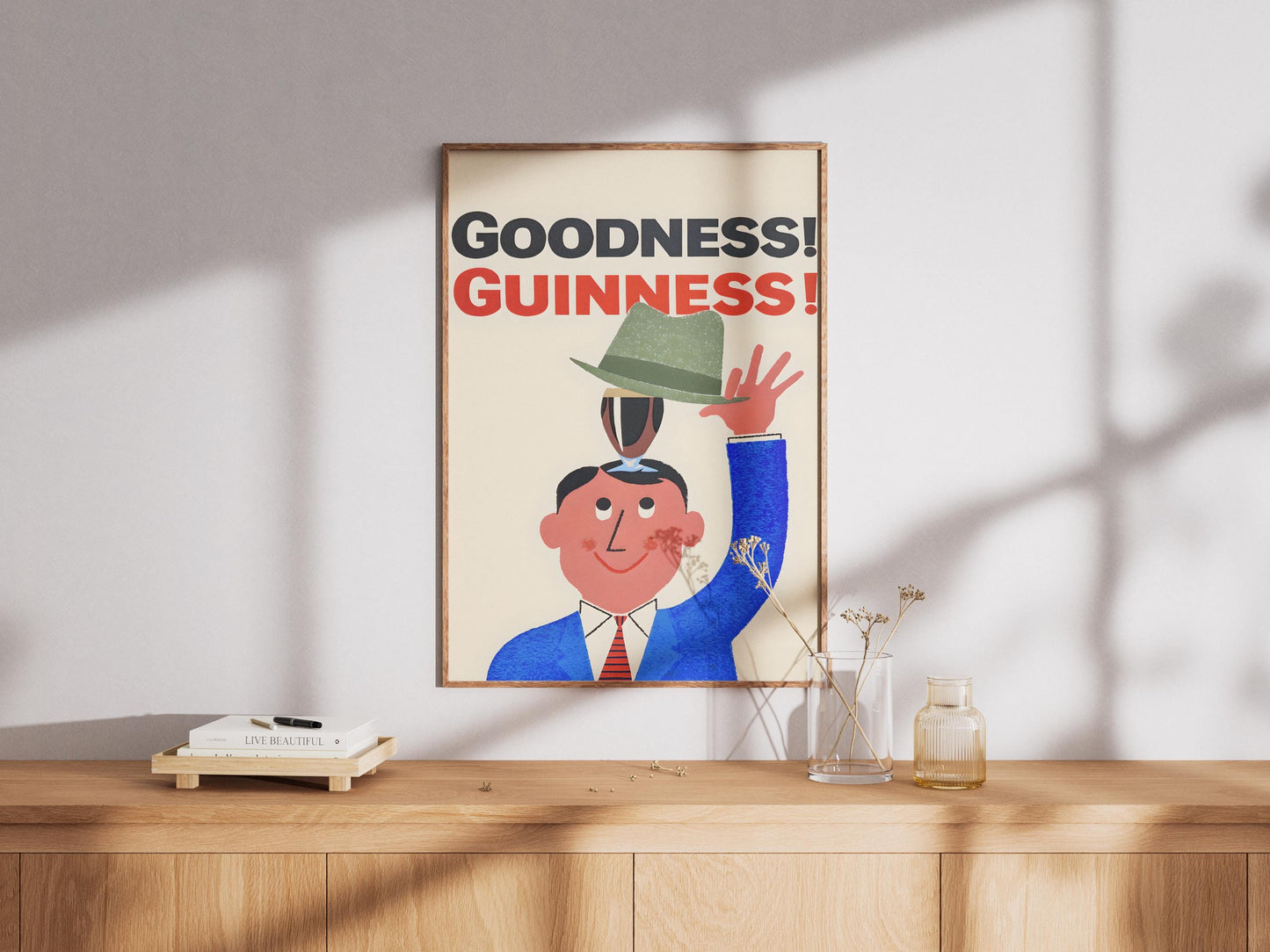 Guinness Poster Irish Stout Art Print for Pub Bar, Man Cave, Kitchen & Home, Dublin Beer Wall Decor Gift