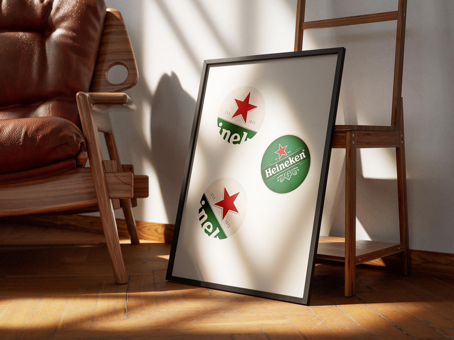 Heineken Bottle Caps Print - Green Beer Wall Art for Man Cave, Modern Bar Decor & Beer Lover Gift Poster