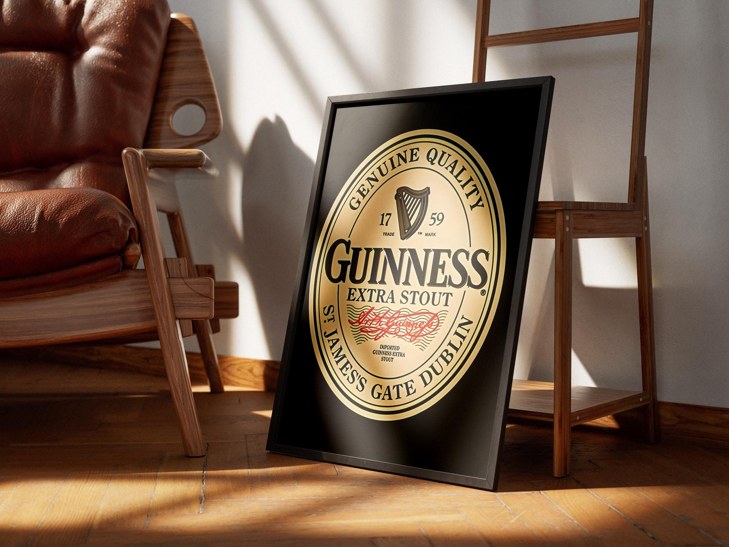 Guinness Bottle Cap Print, Minimalist Stout Beer Wall Art, Classic Label Poster, Home Bar Decor, Man Cave Gift, Irish Pub Art, Drink Sign