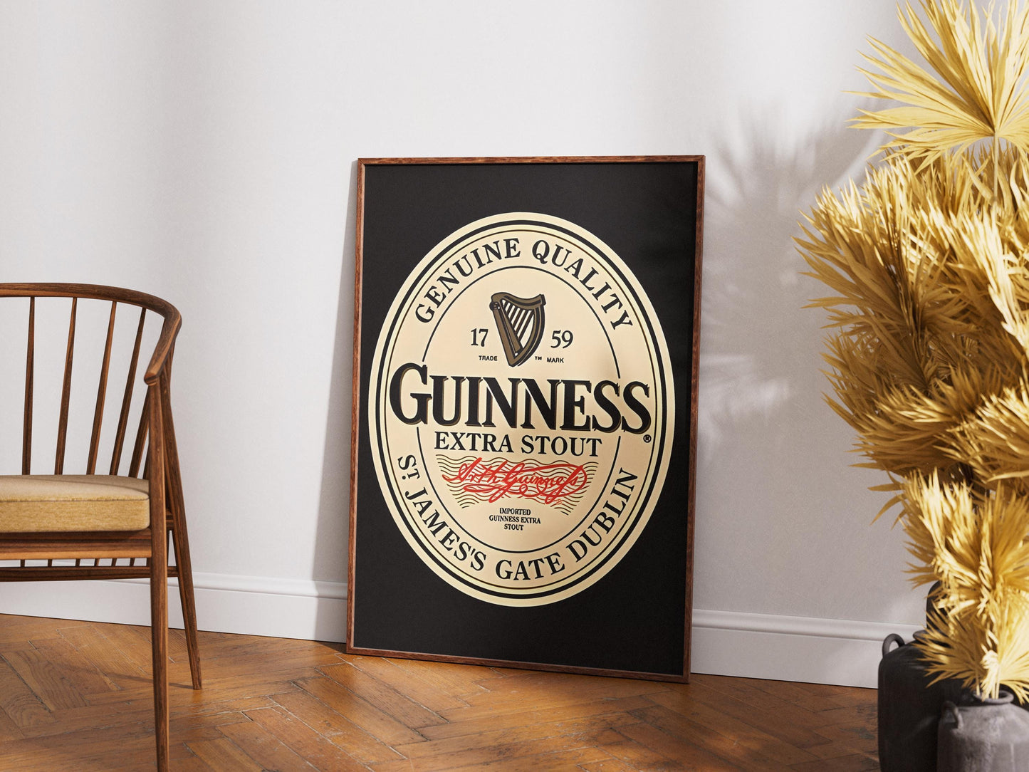 Guinness Bottle Cap Print, Minimalist Stout Beer Wall Art, Classic Label Poster, Home Bar Decor, Man Cave Gift, Irish Pub Art, Drink Sign