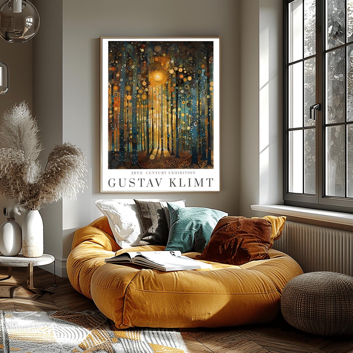 Gustav Klimt Print Flower Garden Poster - Klimt Museum & Exhibition Art, Flower Market Painting Wall Decor